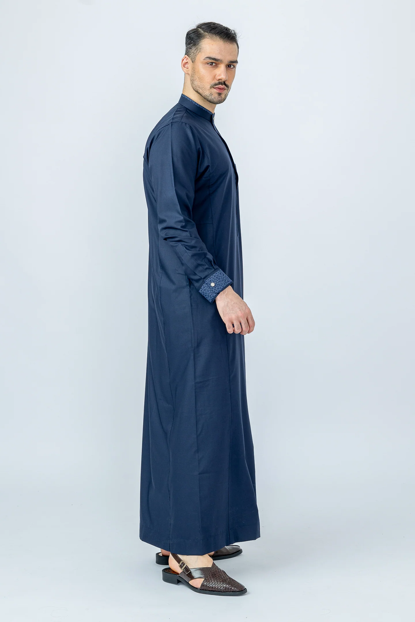 Aztec Denim Blue Thobe - Image 4
