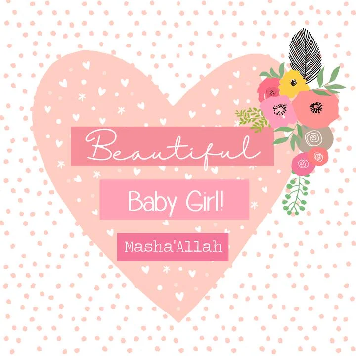 Beautiful Baby Girl! Masha'Allah card - Image 2