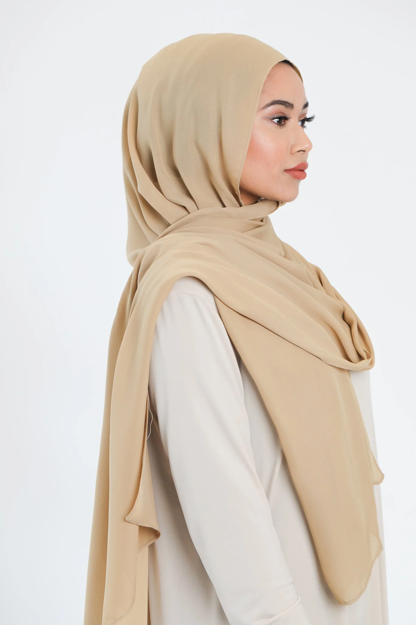 Chiffon Scarf | Beige - Image 3