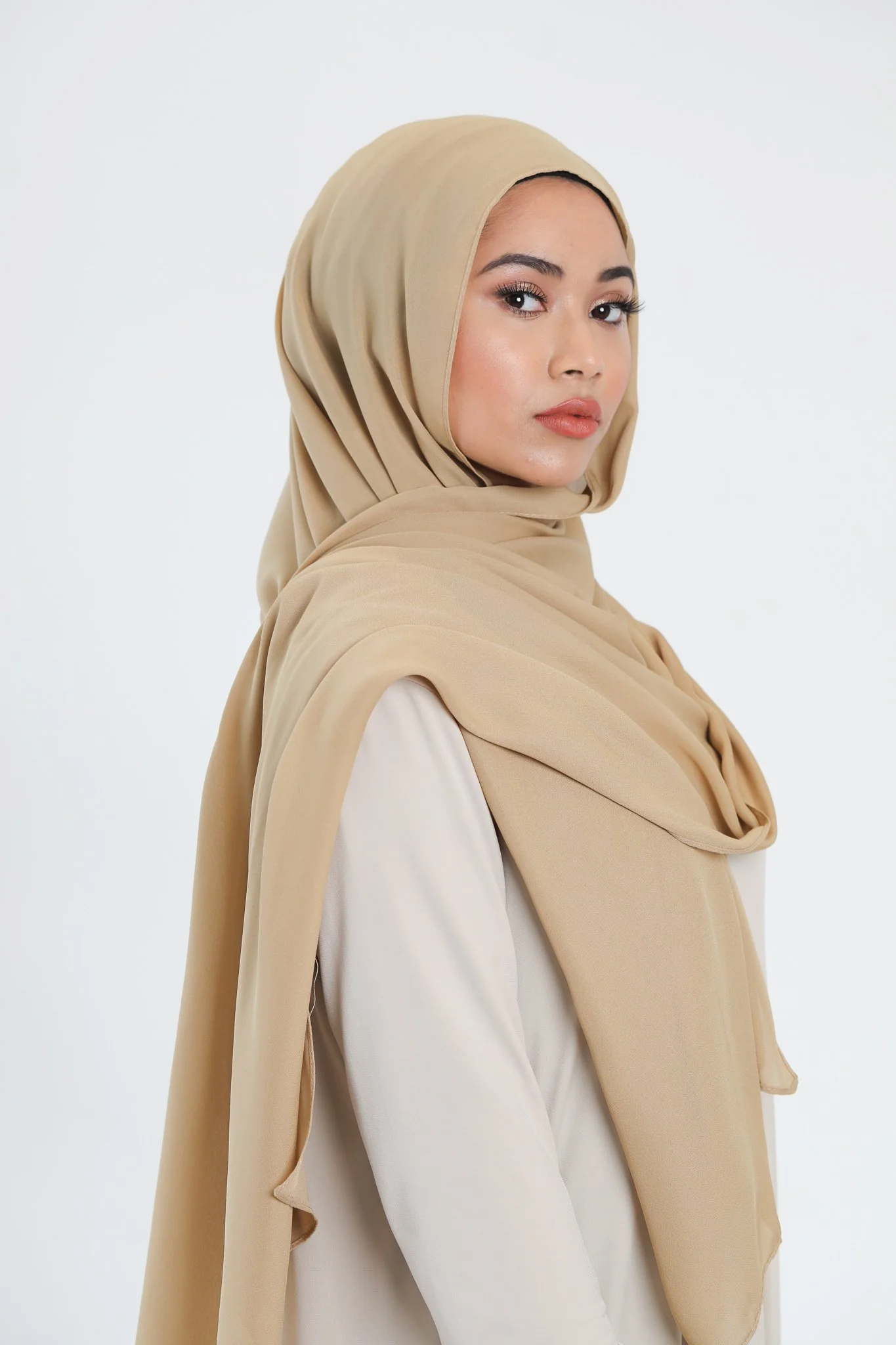 Chiffon Scarf | Beige - Image 4