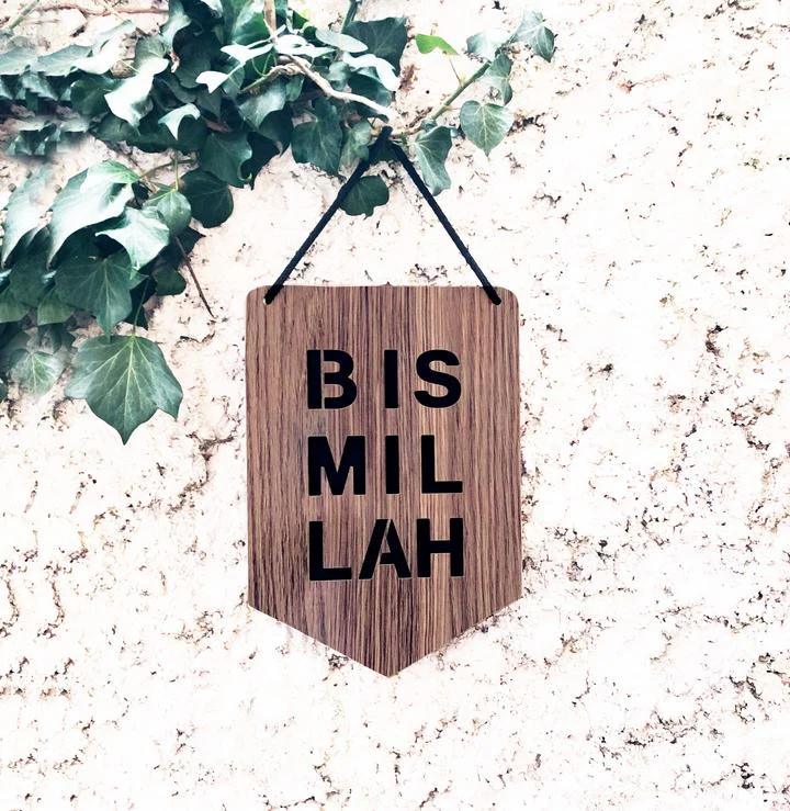 Bismillah Pennant Shaped Hanging Sign