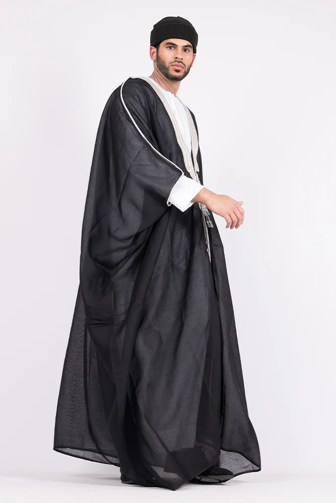 Black Arab Mens Bisht - Image 10