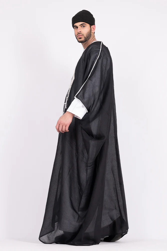 Black Arab Mens Bisht - Image 11