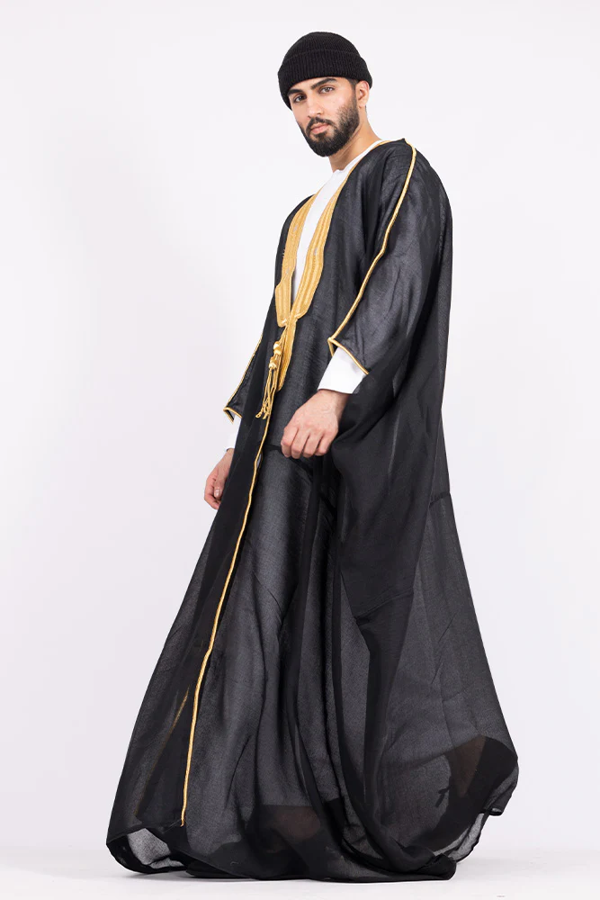Black Arab Mens Bisht - Image 6