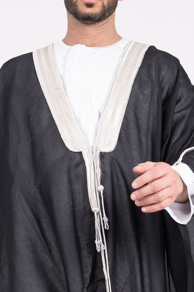 Black Arab Mens Bisht - Image 7
