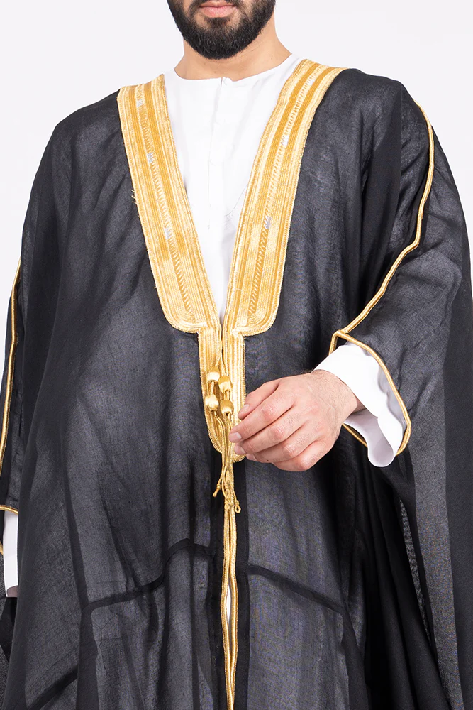 Black Arab Mens Bisht - Image 8