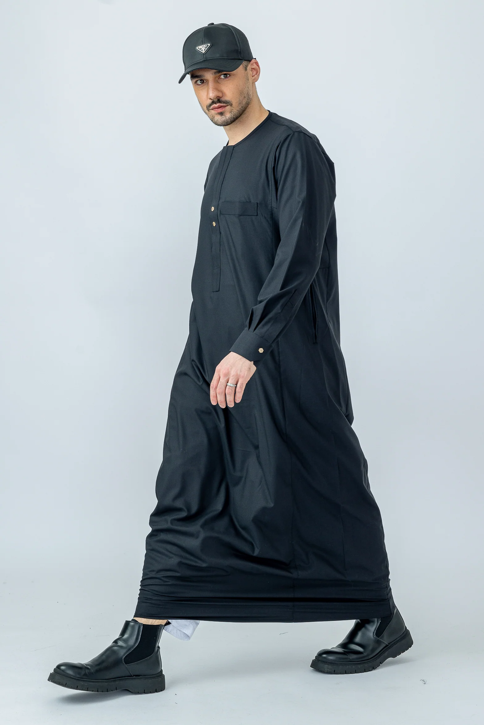 Black Omani With Cuff Sleeve - Image 2