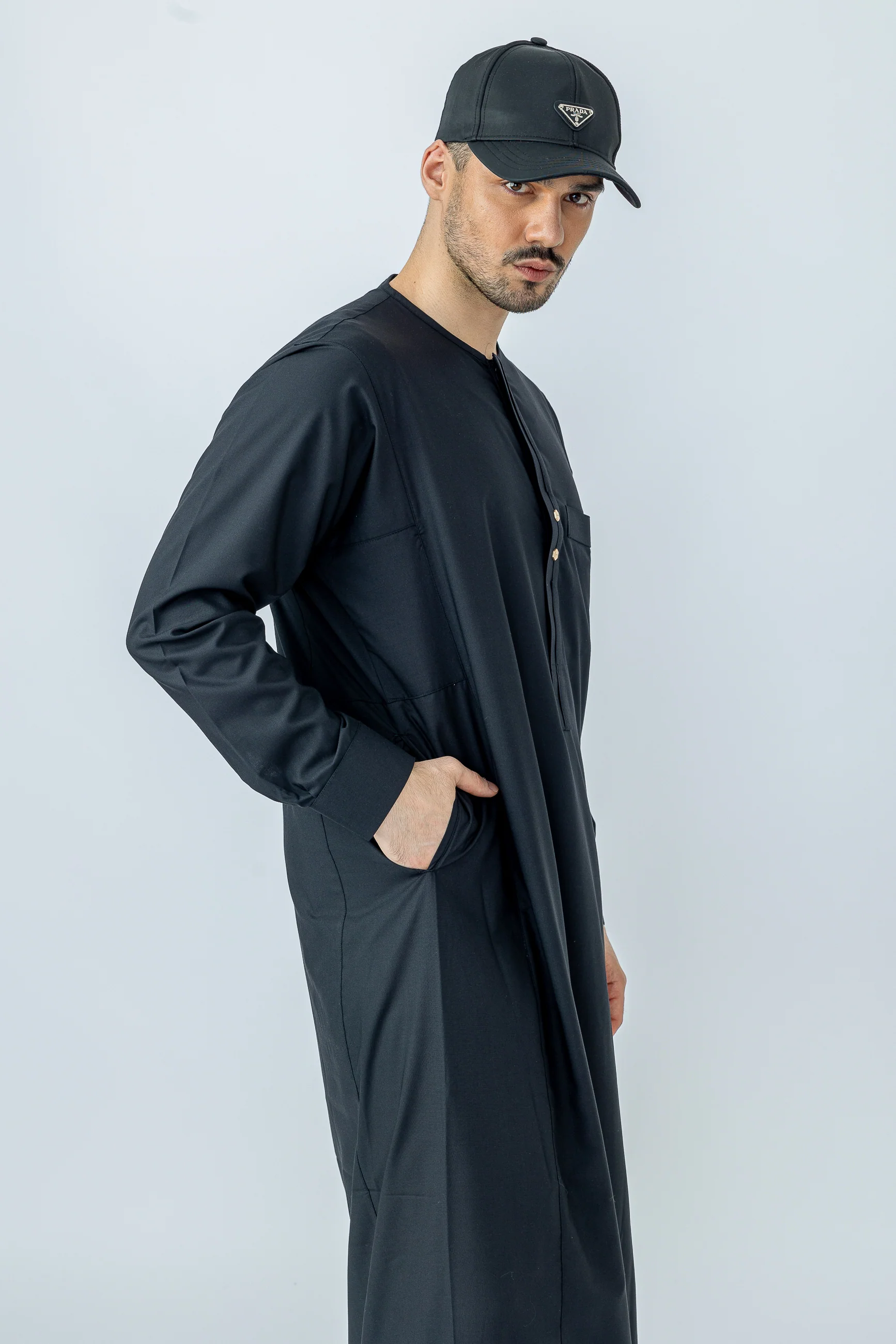 Black Omani With Cuff Sleeve - Image 5