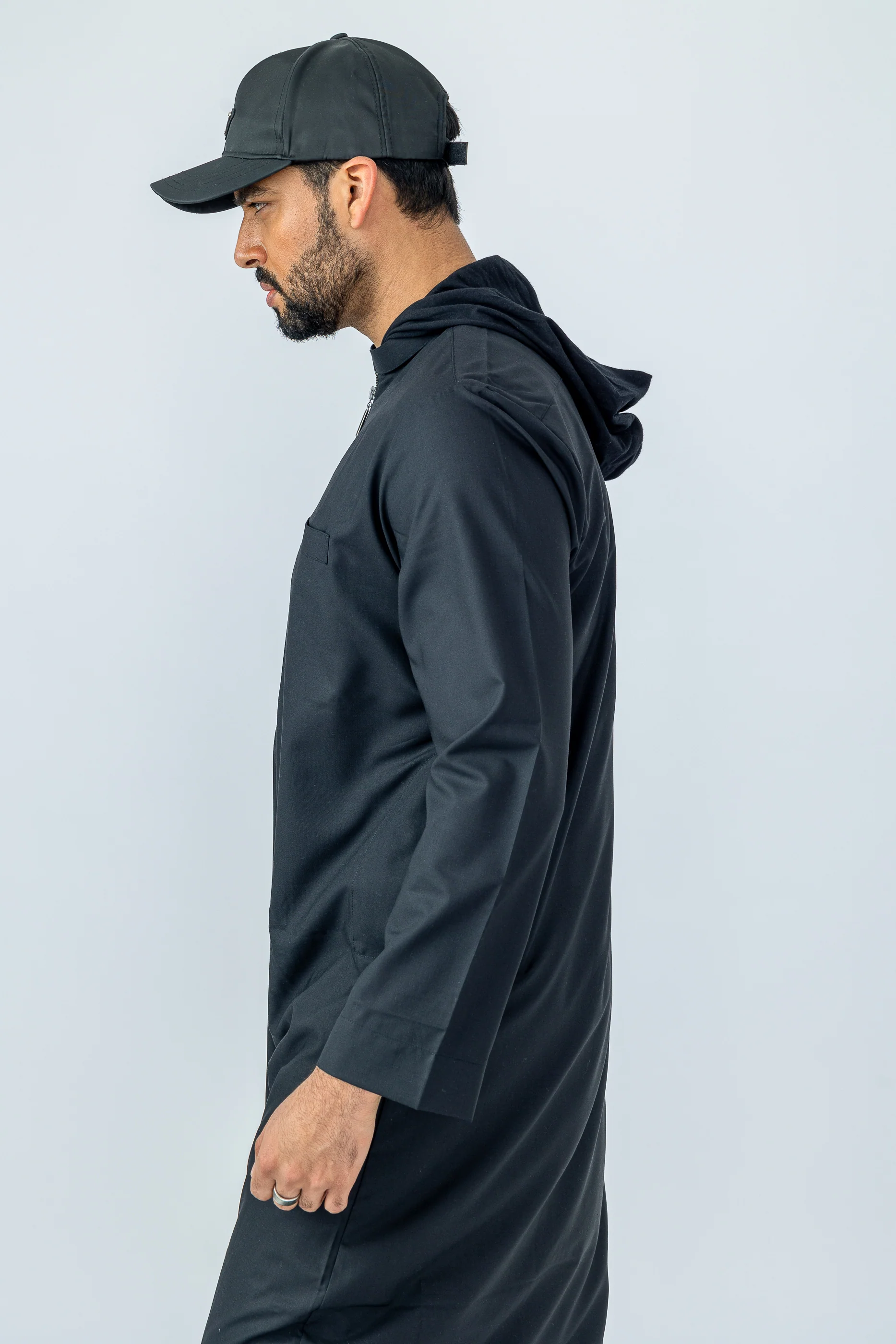Black Urban Kids Hooded Thobe - Image 5