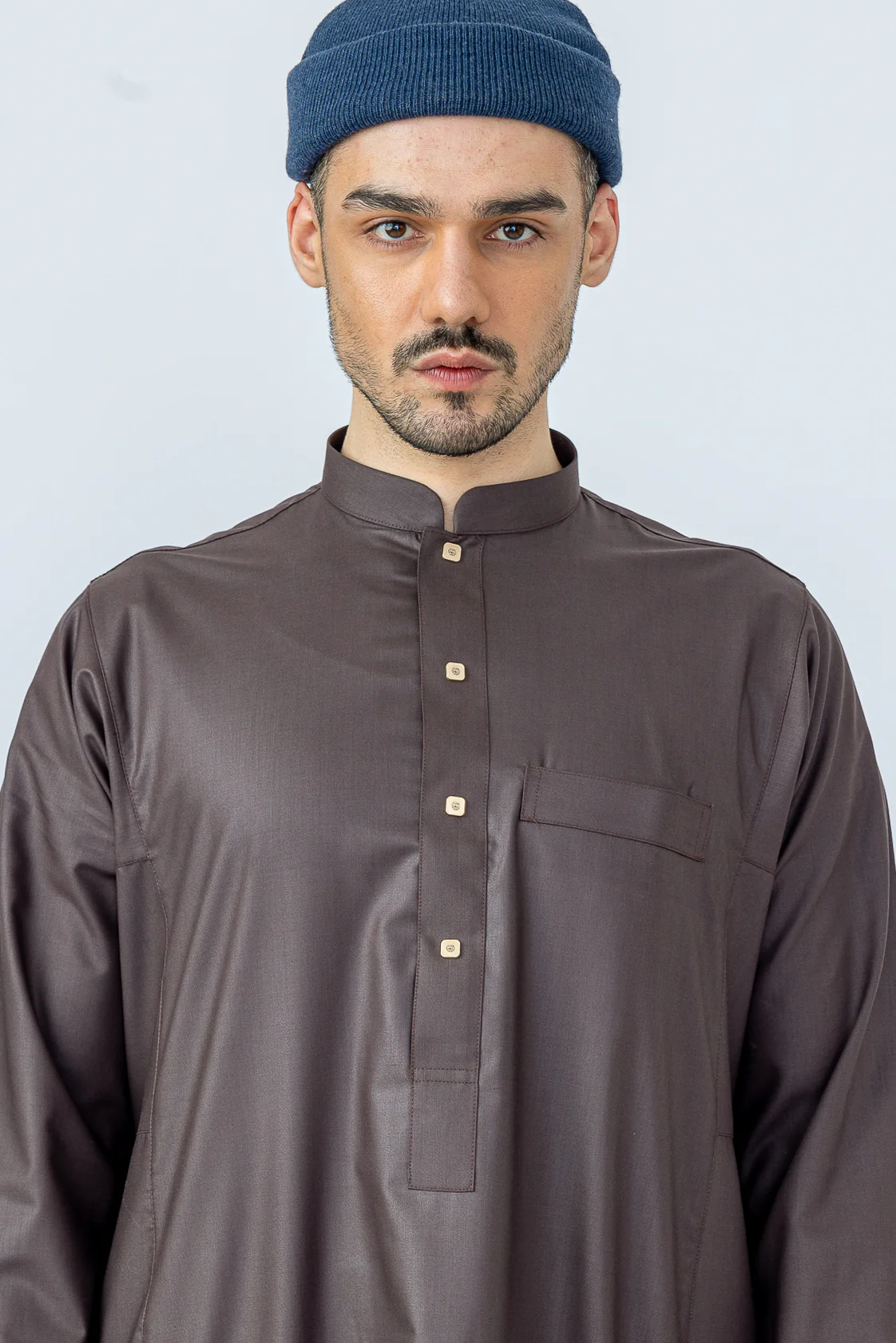 Brown Arab Collar Thobe - Image 6