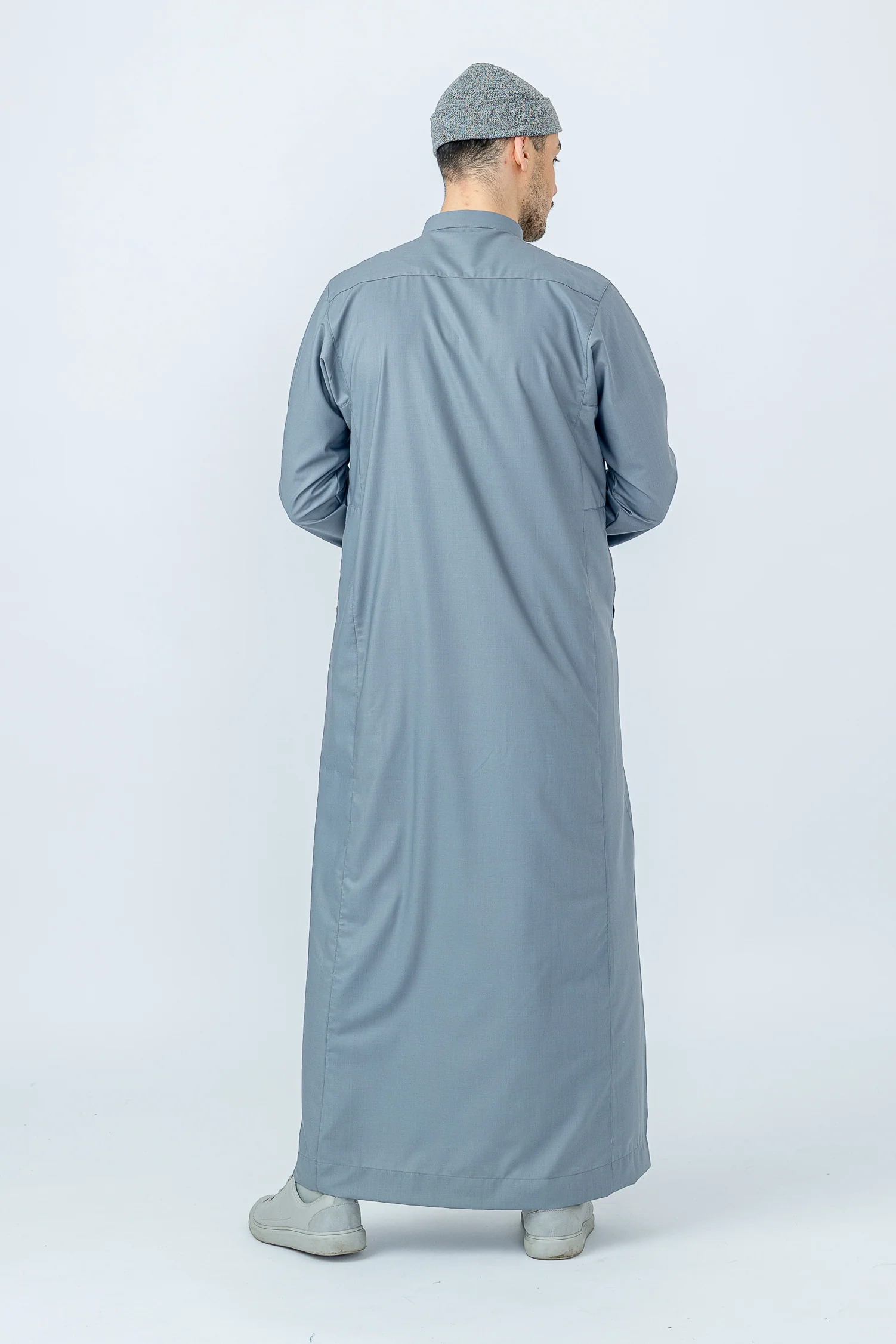 Cadet Grey Arab Collar Thobe - Image 4