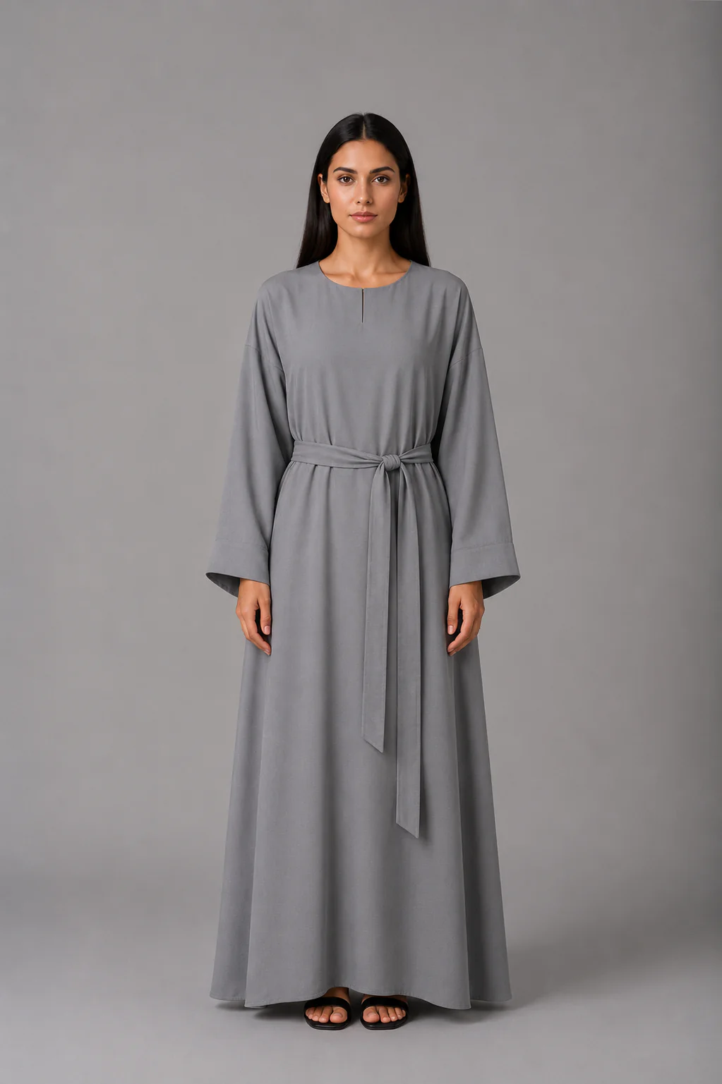 Charcoal Grey Classic Abaya