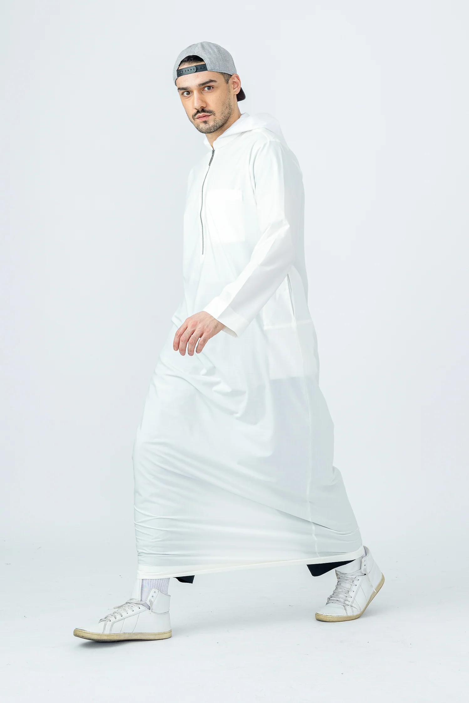 Cream Urban Hooded Jubbah - Image 2