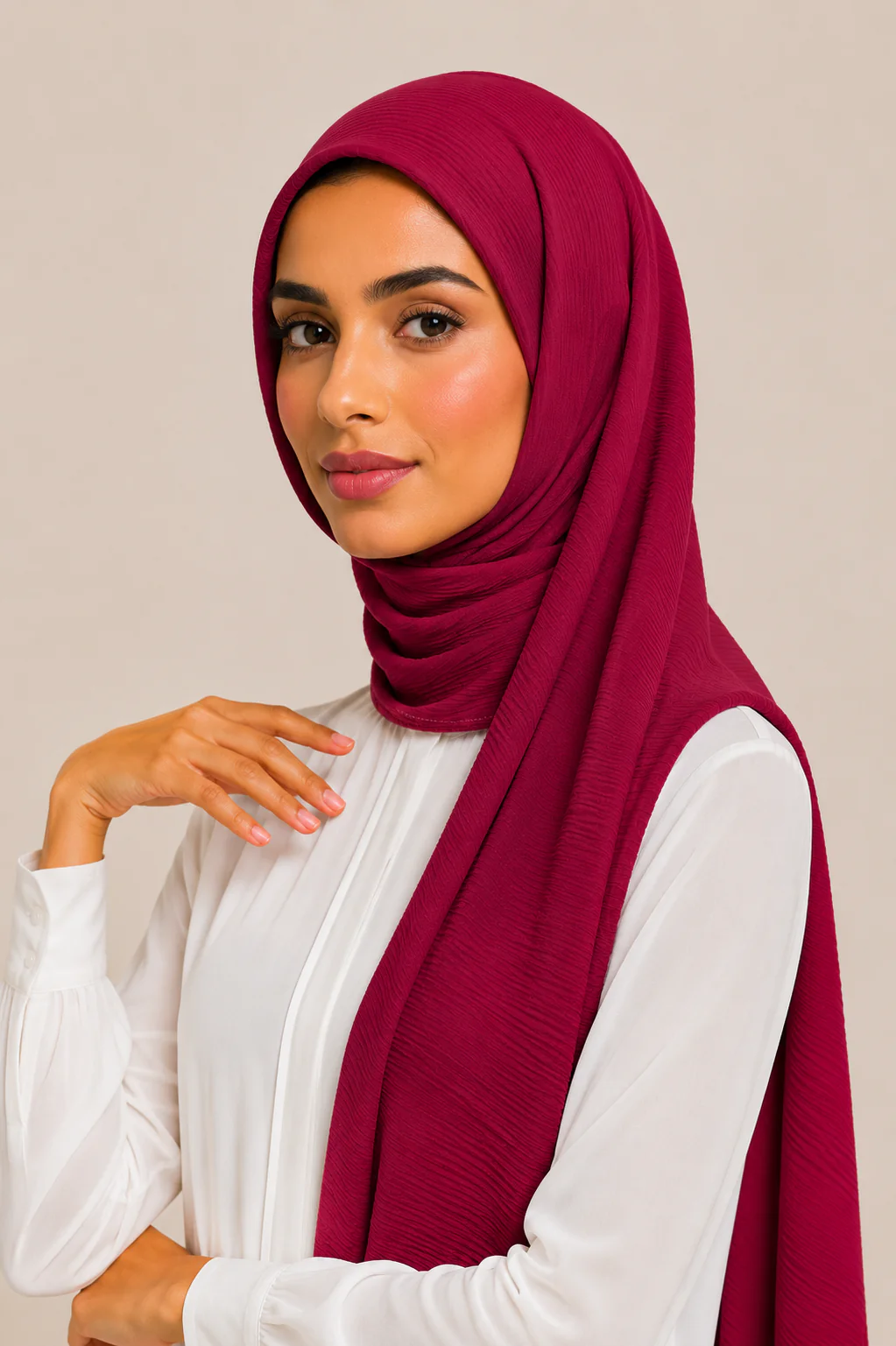 Crinkled Chiffon Scarf | Royal Berry