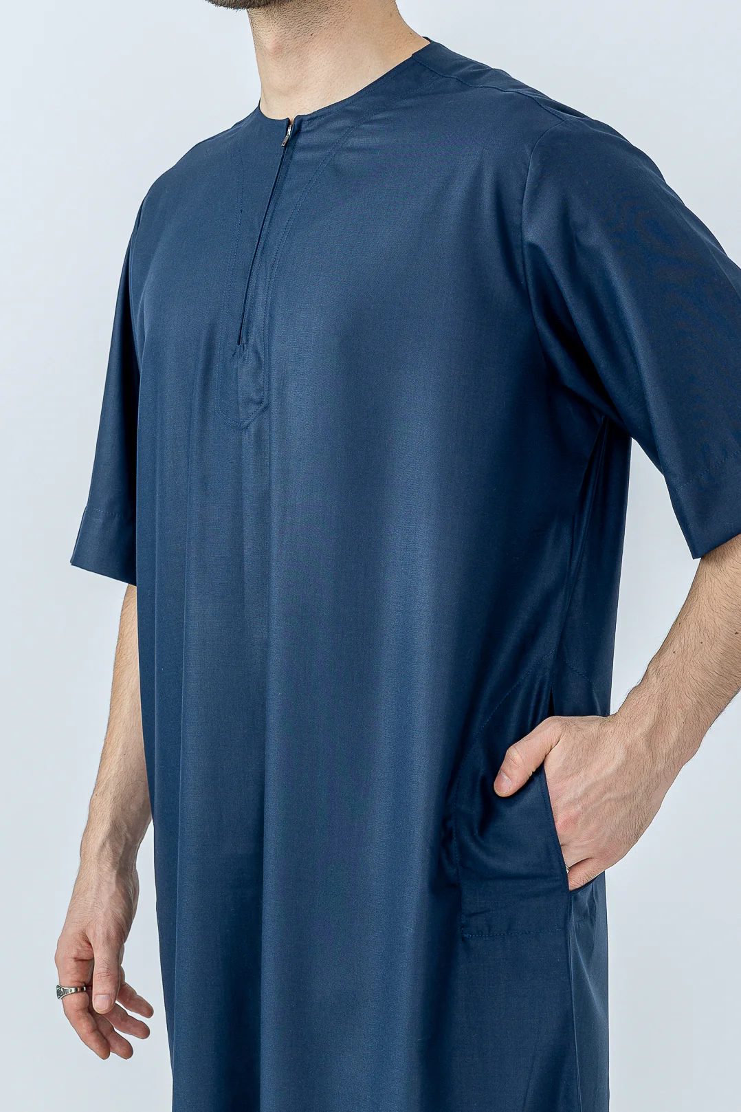 Cyan Blue Half Sleeve Thobe - Image 6