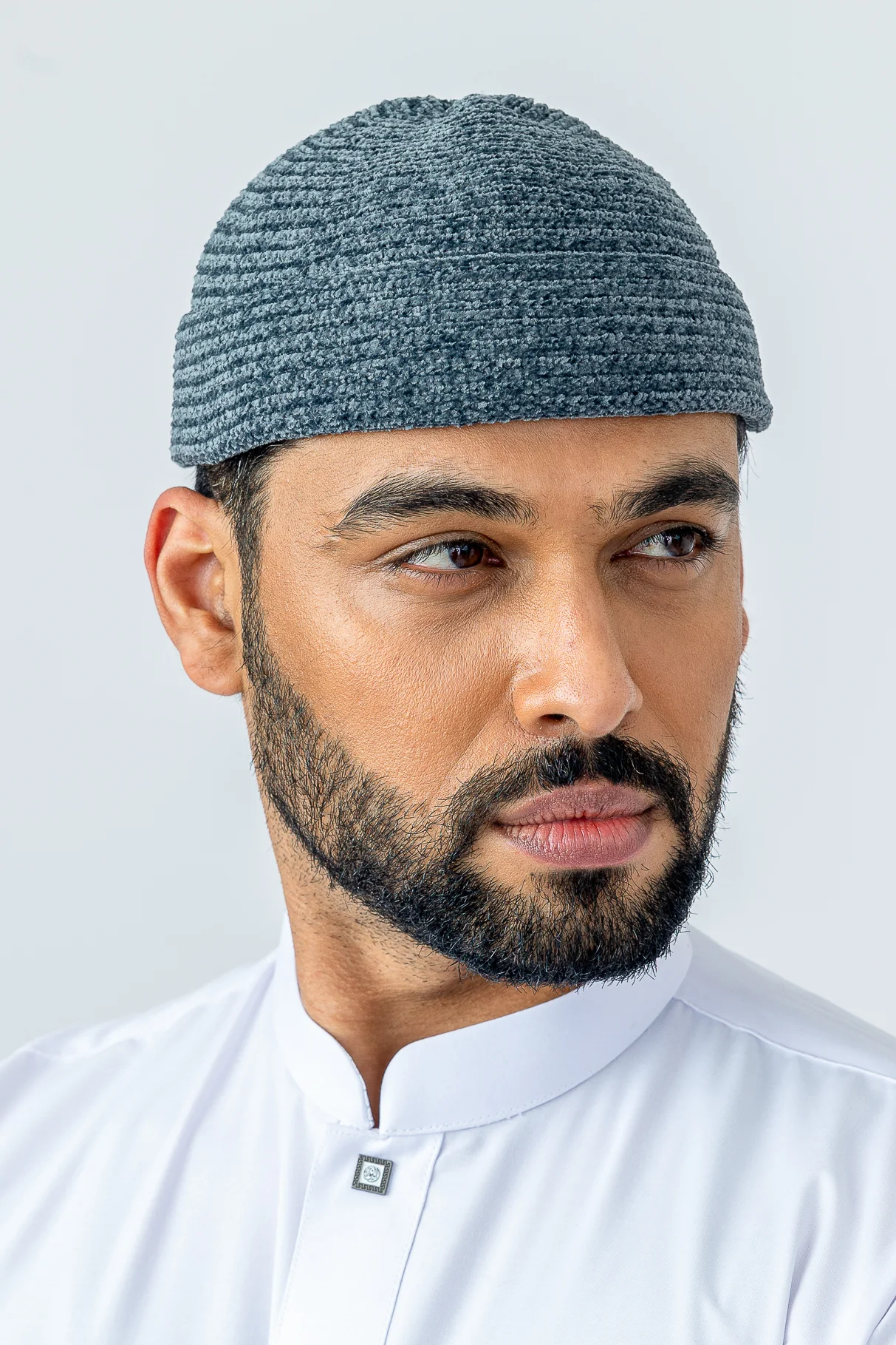 Dark Grey Velvet Hat - Image 3