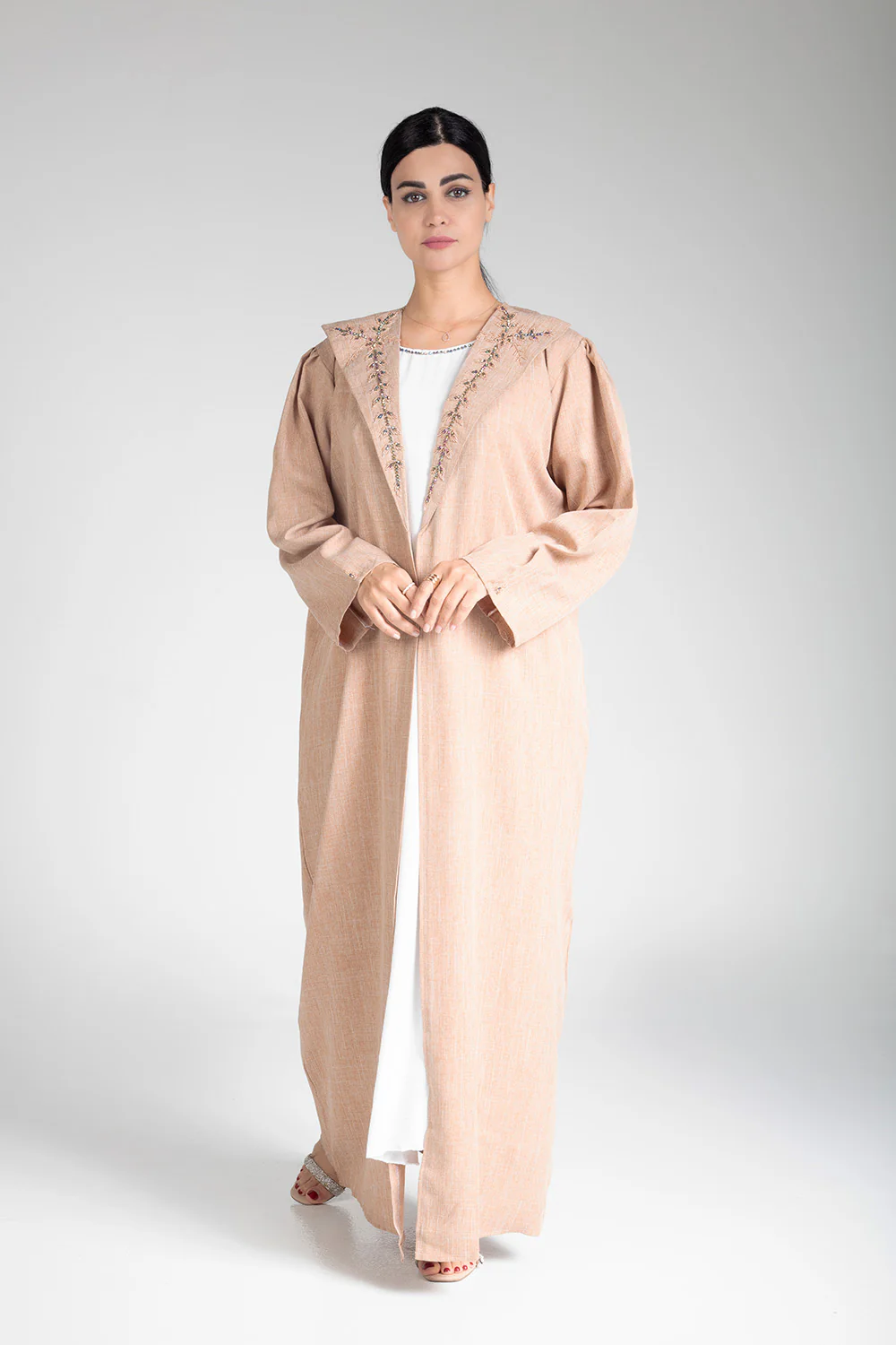 Desert Sand Open Abaya - Image 3