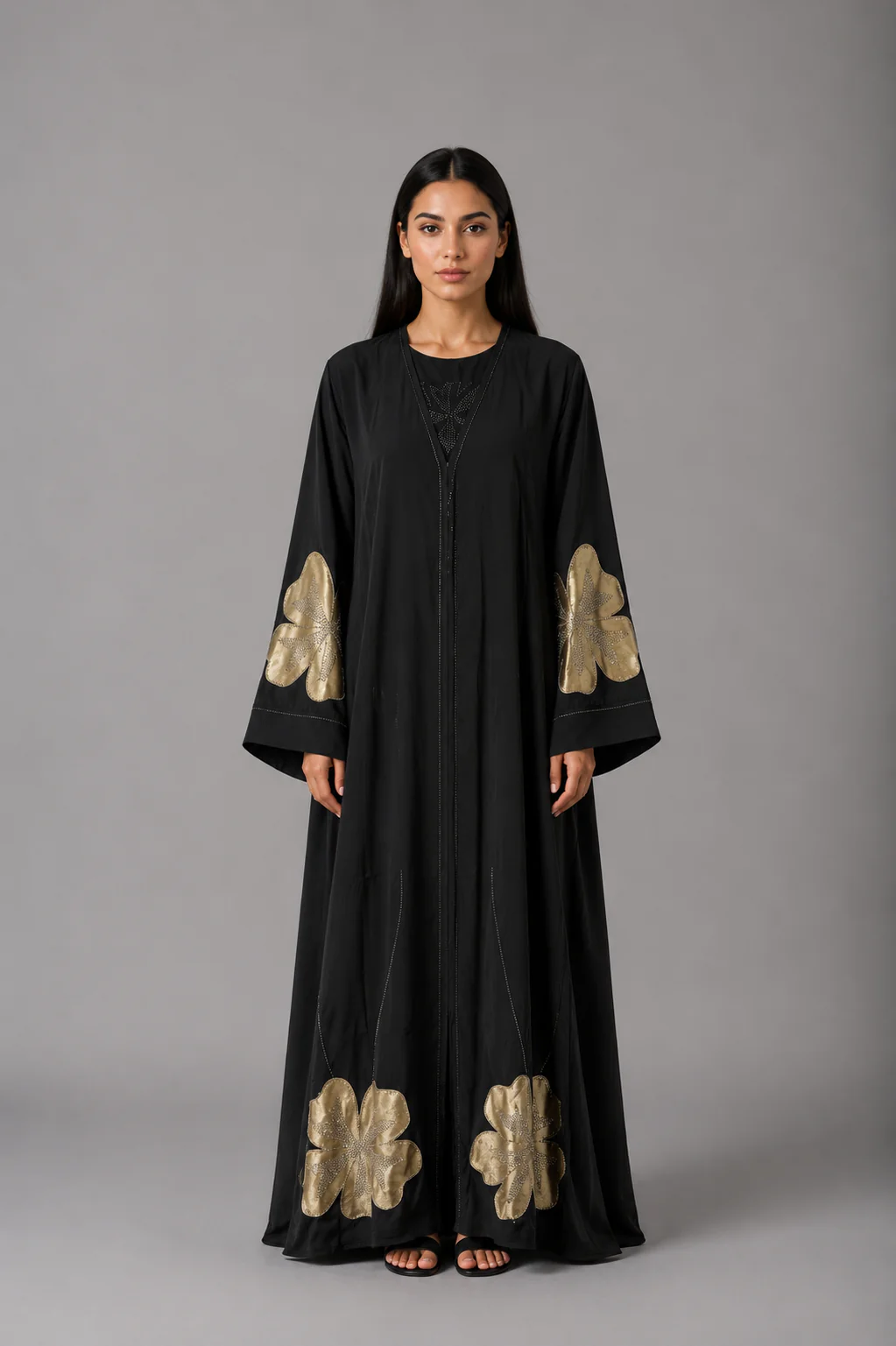 Golden Blossom Abaya
