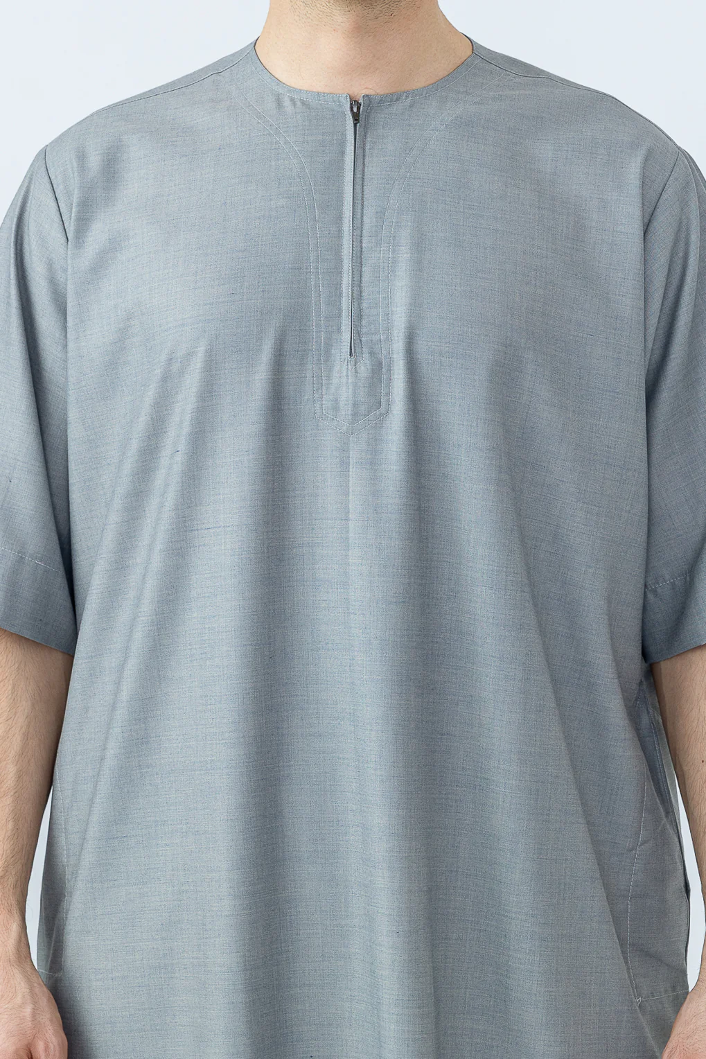 Grey Half Sleeve Thobe - Image 5