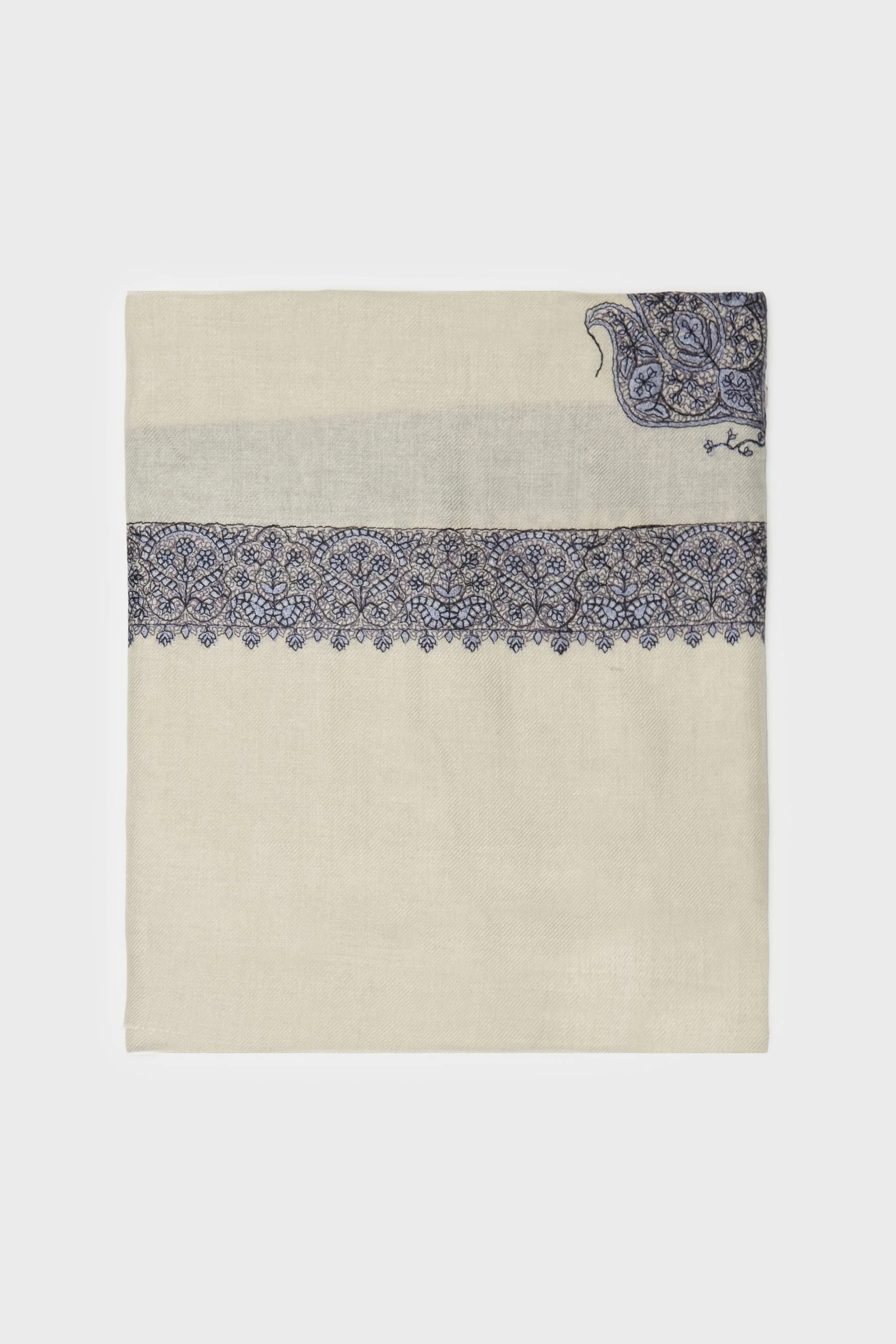 Ivory Bone & Dark Taupe Yemeni Shemagh - Image 3