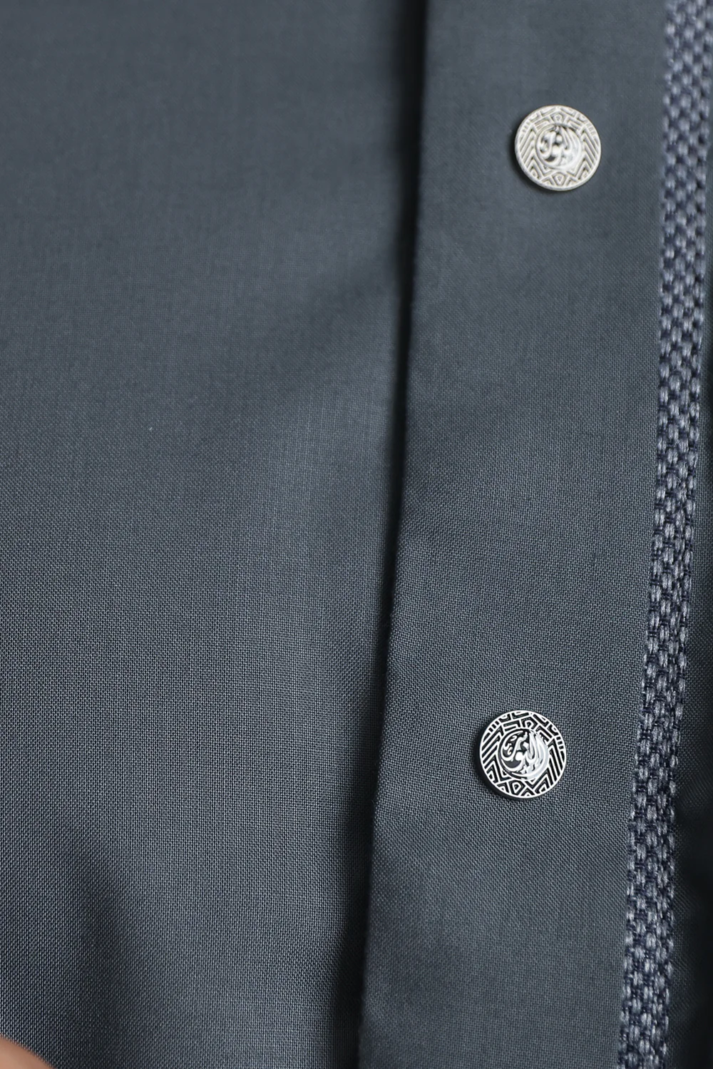 J104 Carbon Grey Textured Curve Thobe - Image 6