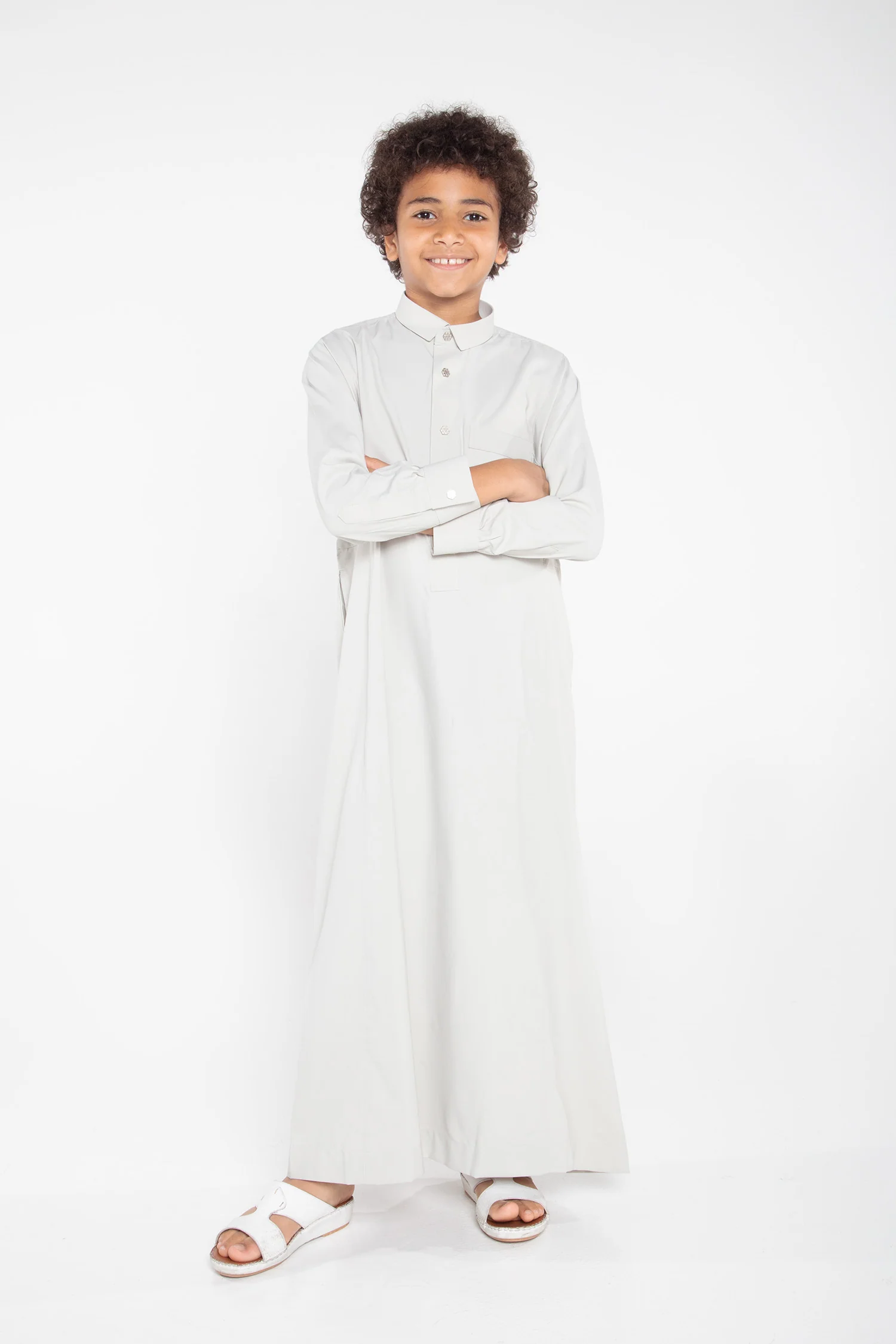 J109 Boys Foggy Grey Tuxedo Thobe