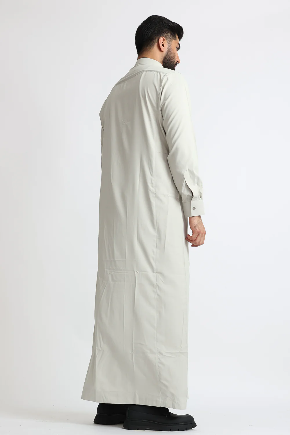 J109 Foggy Grey Tuxedo Thobe - Image 4