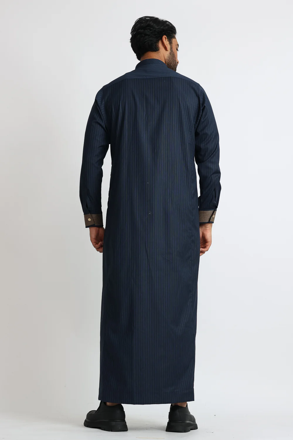 J118 Navy Pinstripe Thobe - Image 6