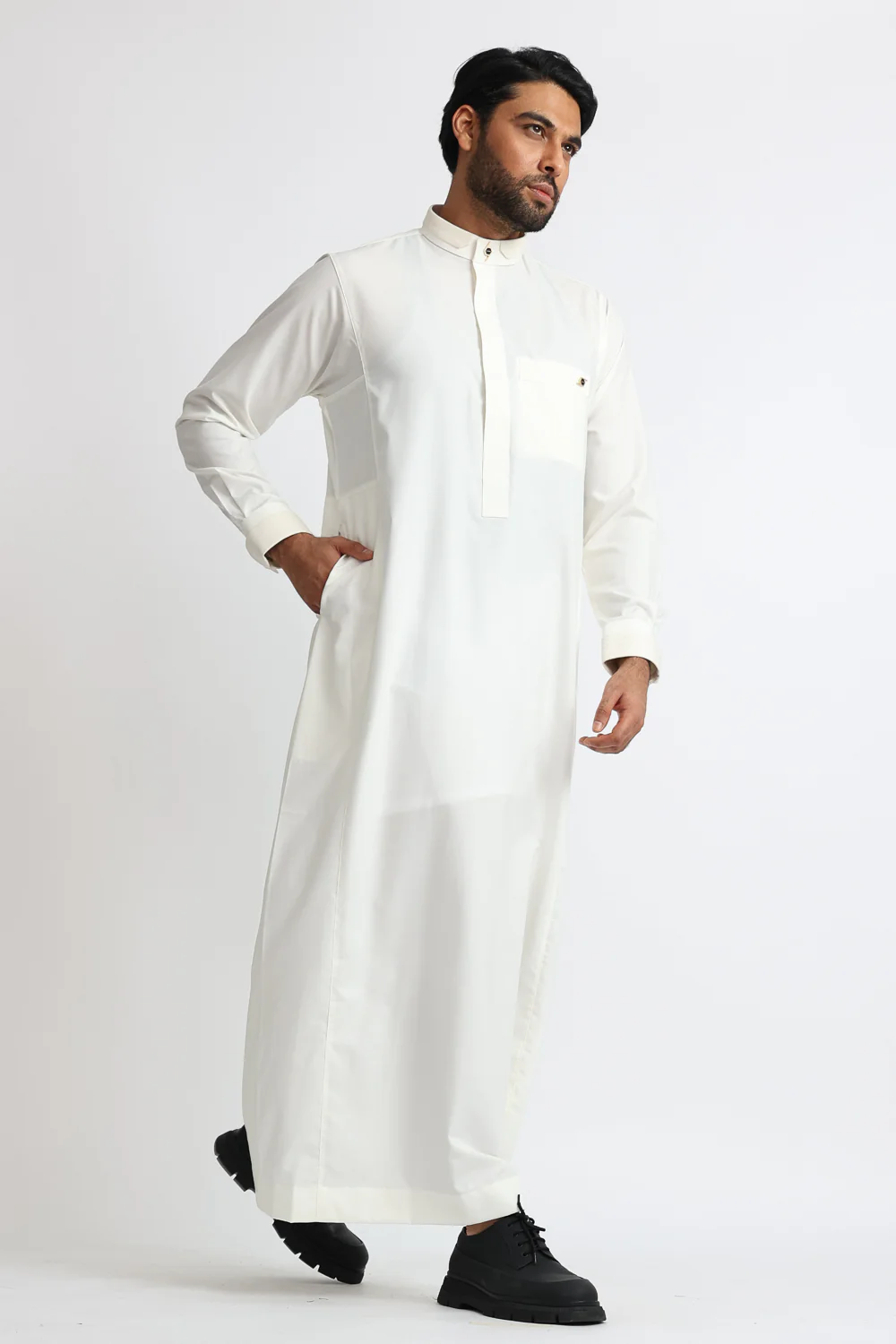 J120 Cream Polygon Thobe - Image 3