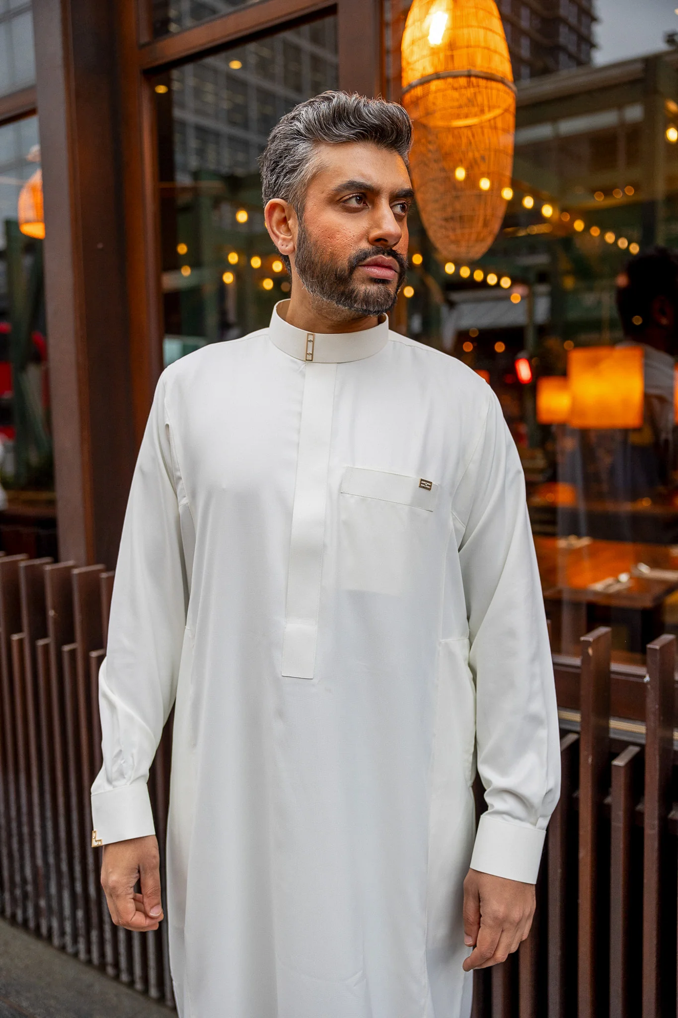 J122 Cream Buckle Thobe - Image 3