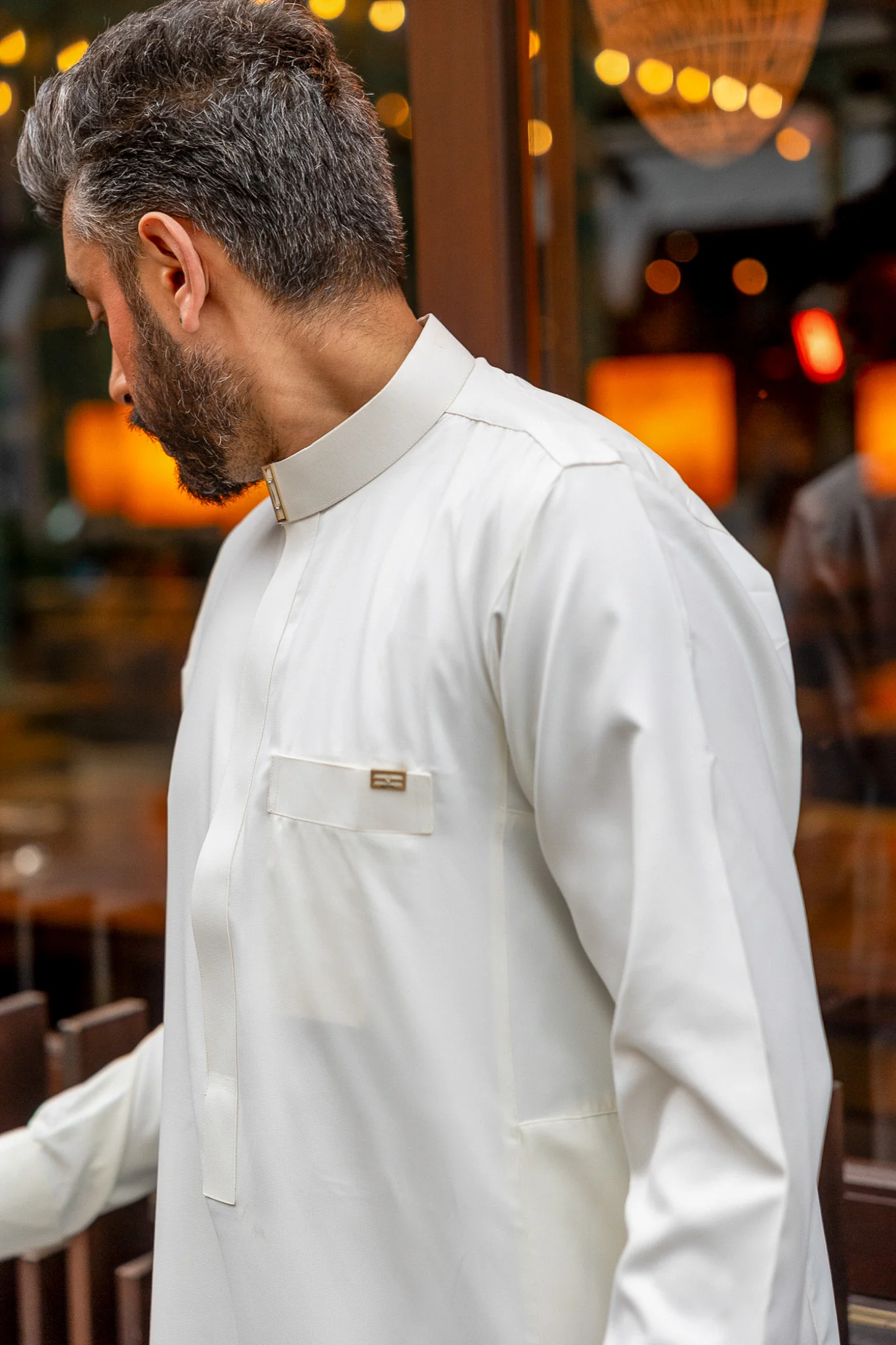 J122 Cream Buckle Thobe - Image 6