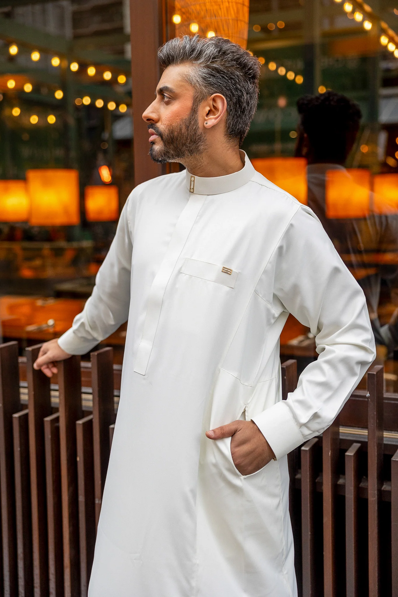 J122 Cream Buckle Thobe - Image 7