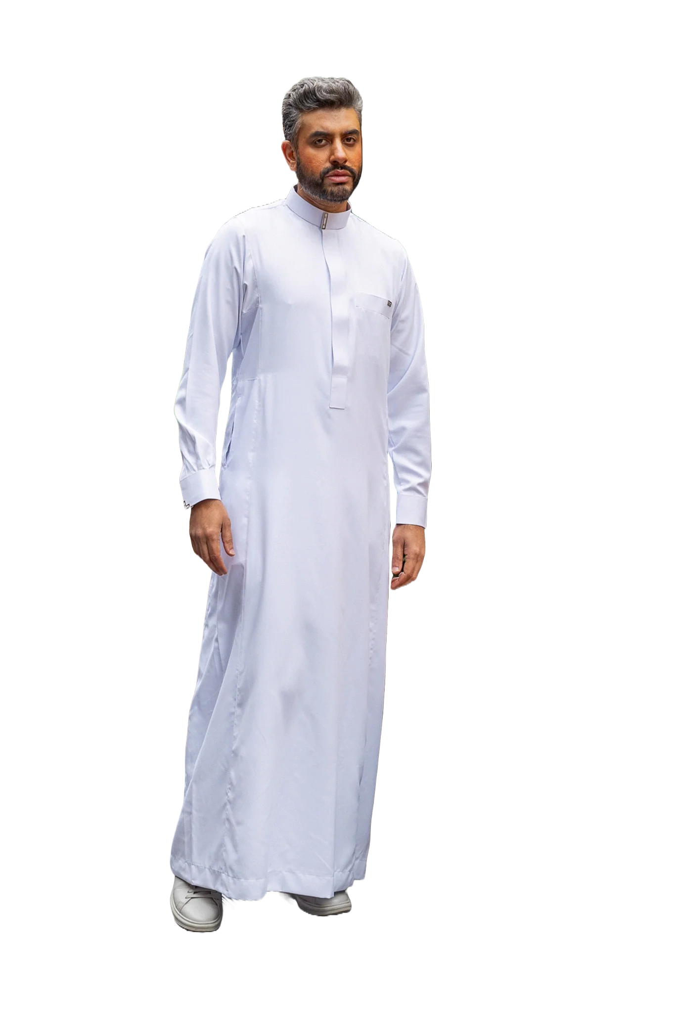 J122 White Buckle Cuff Thobe