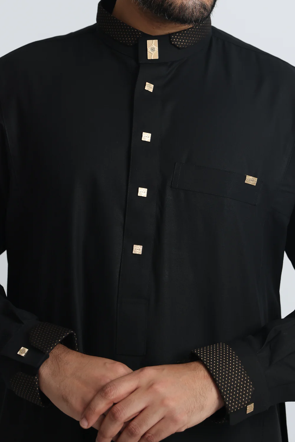 J124 Black Premium Thobe - Image 5