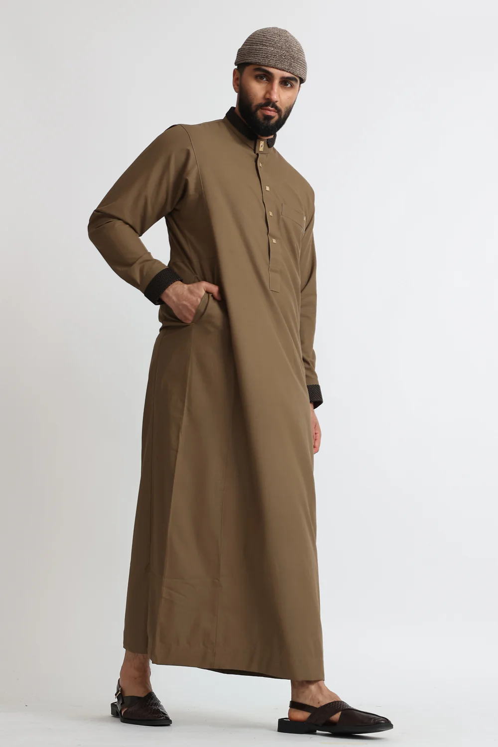 J124 Copper Brown Premium Thobe - Image 4