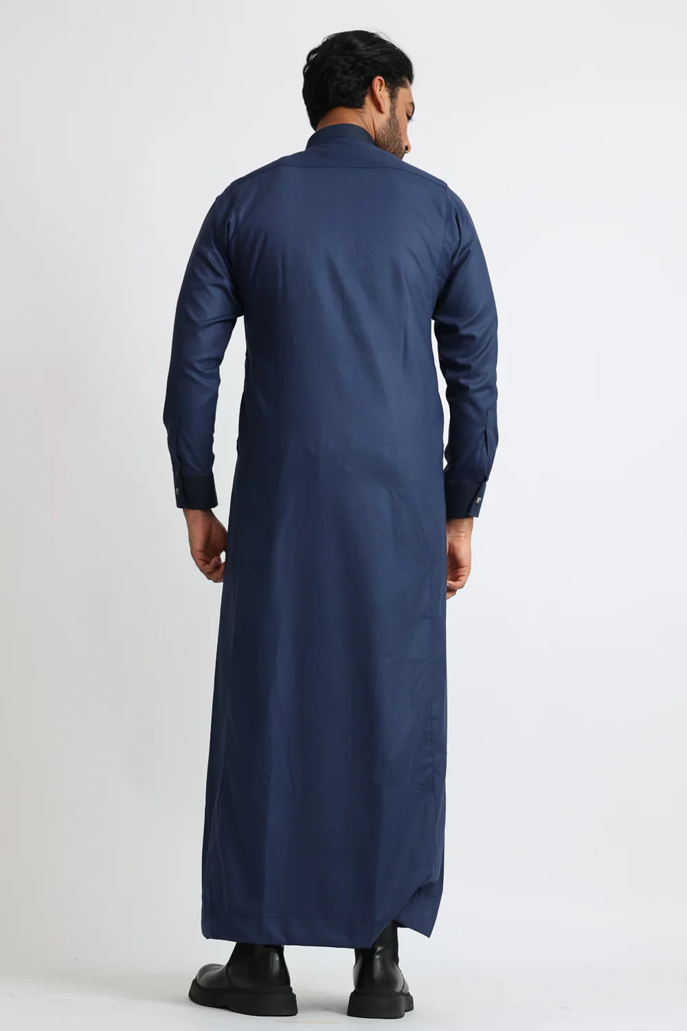 J129 Gulf Blue Collar Thobe - Image 3