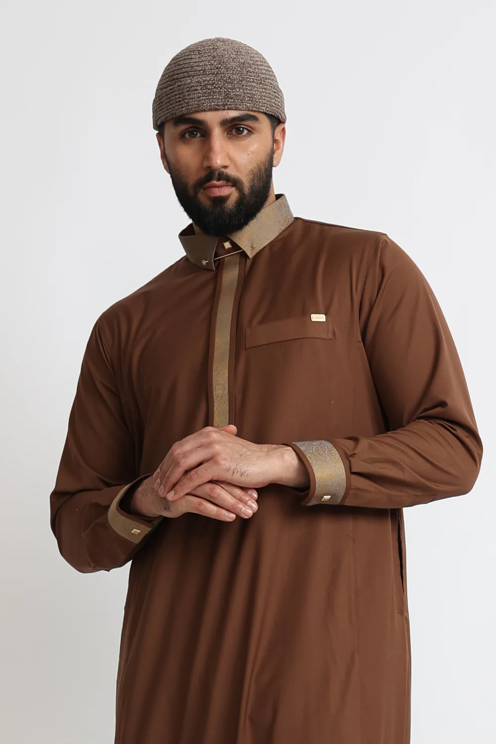 J130 Crater Brown Premium Thobe - Image 4
