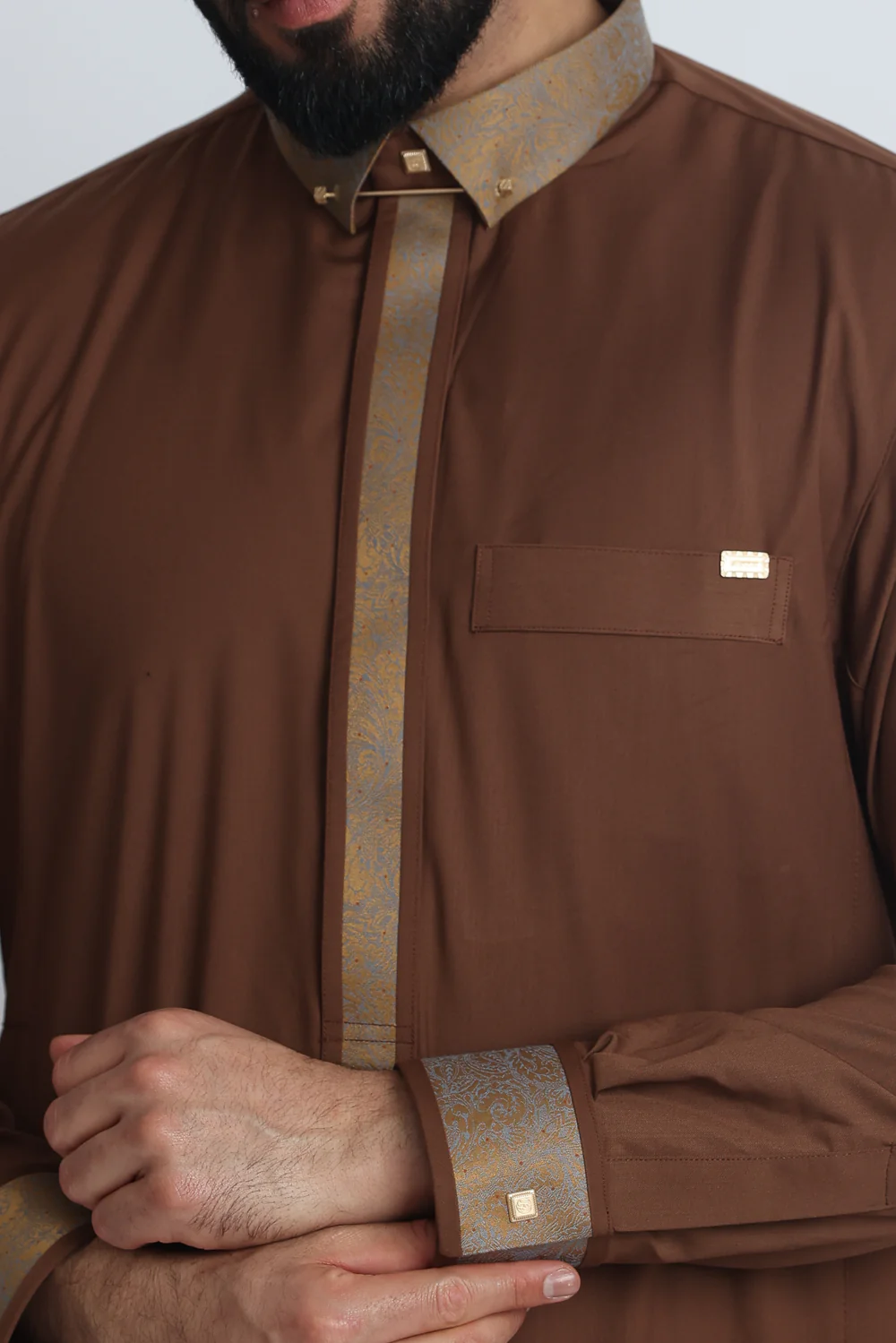J130 Crater Brown Premium Thobe - Image 5