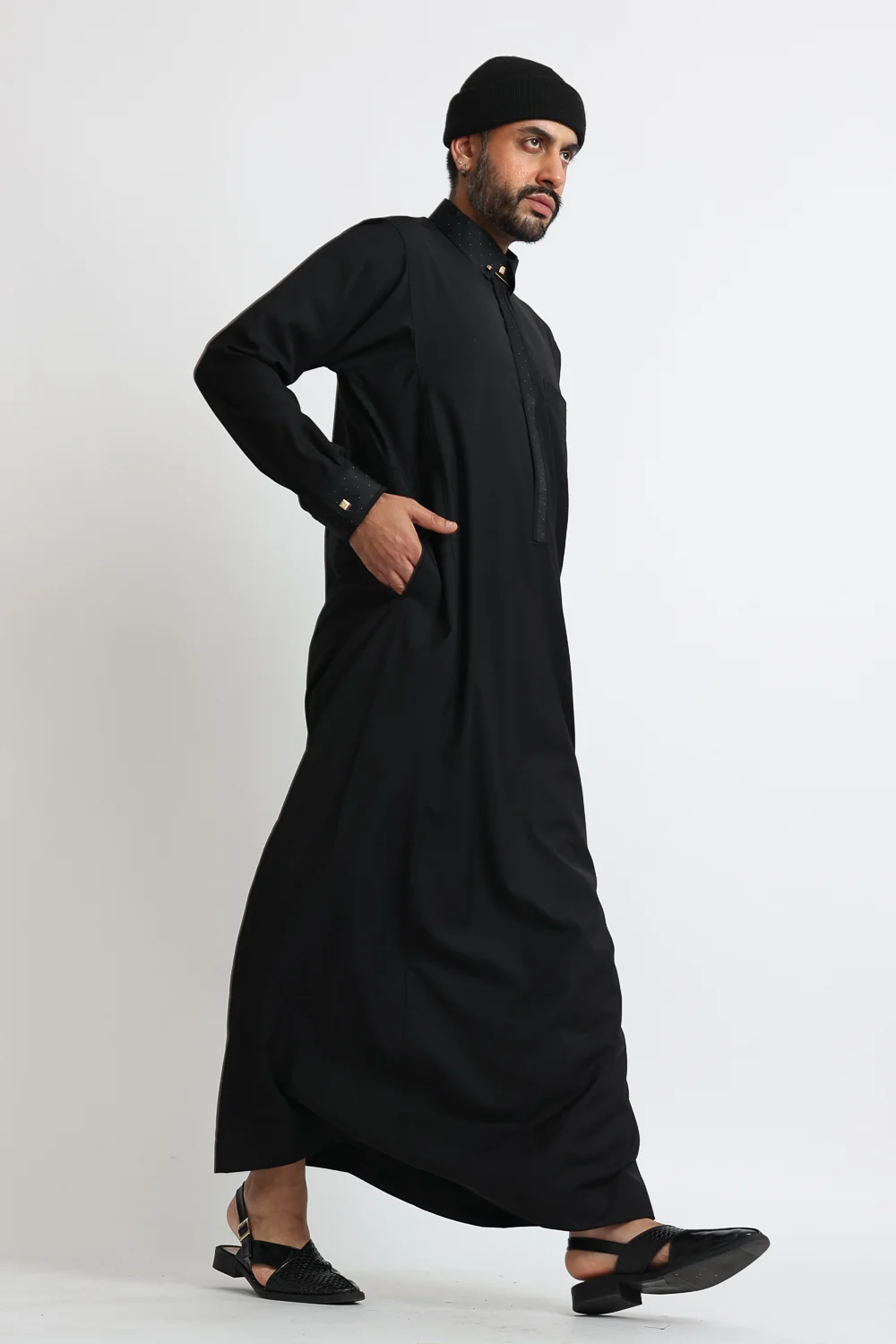 J130 Eerie Black Premium Thobe - Image 2