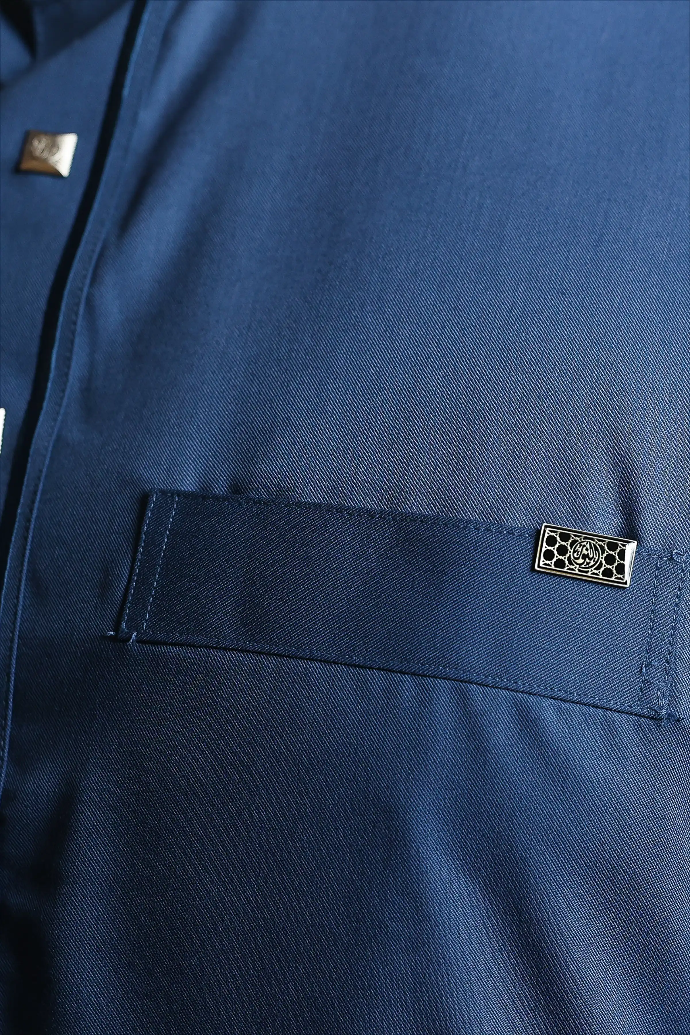J132 Navy Embroidery Thobe - Image 6