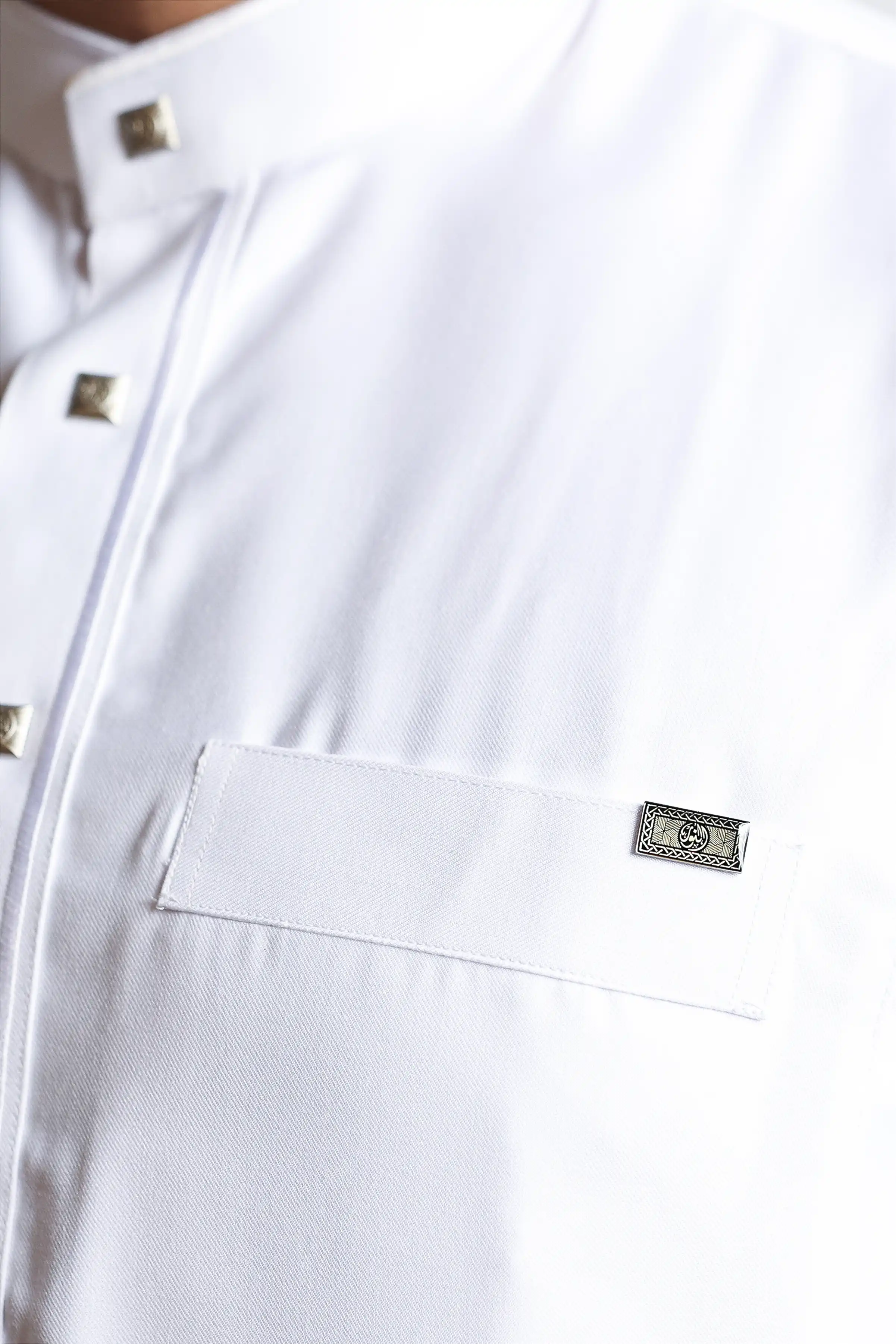 J132 White Embroidery Thobe - Image 7