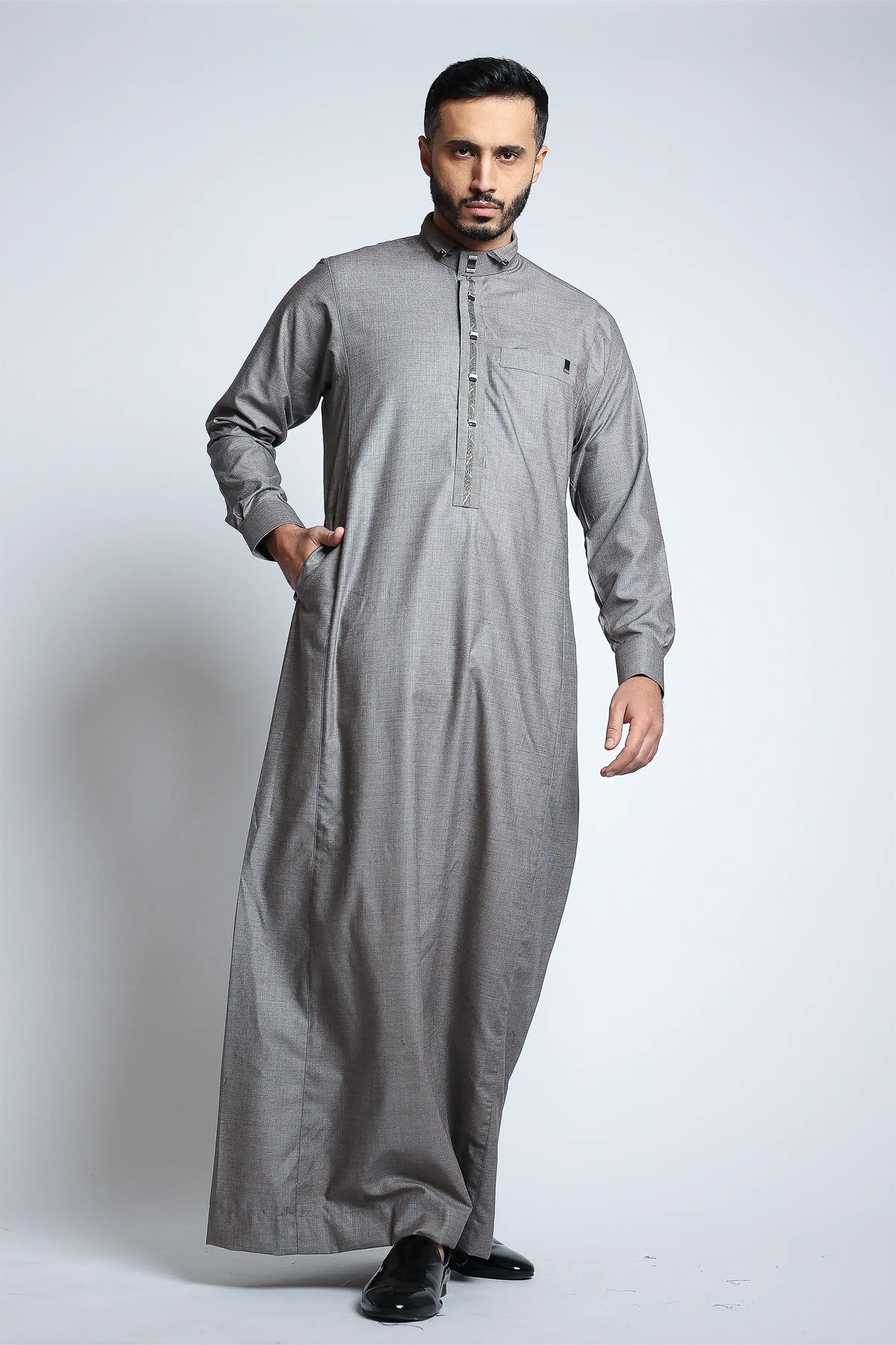 J133 Gray Premium Thobe