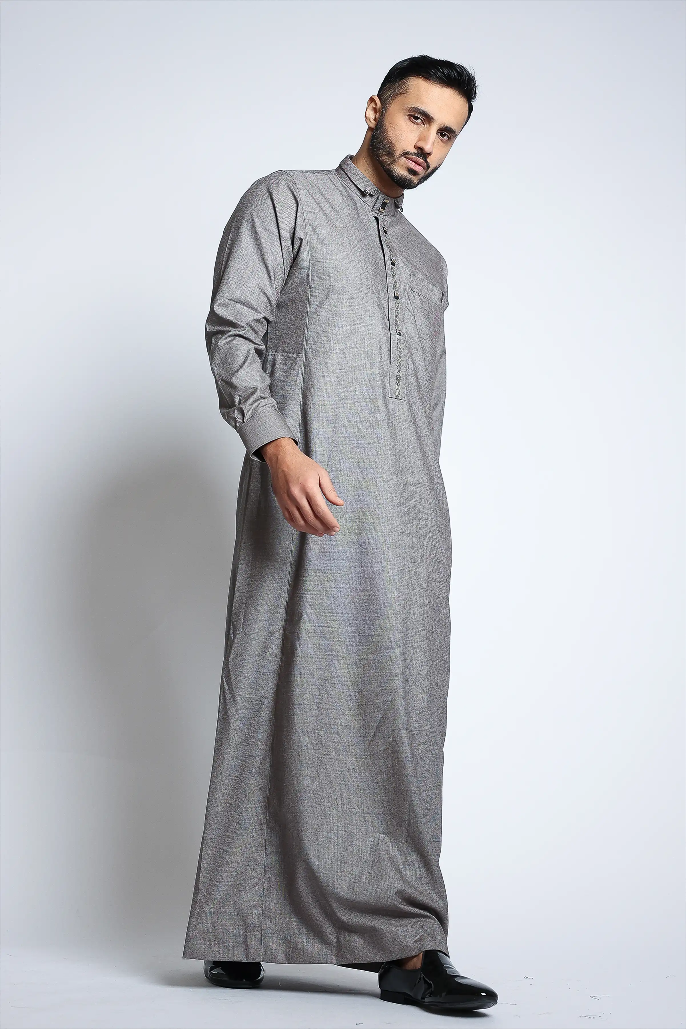 J133 Gray Premium Thobe - Image 2