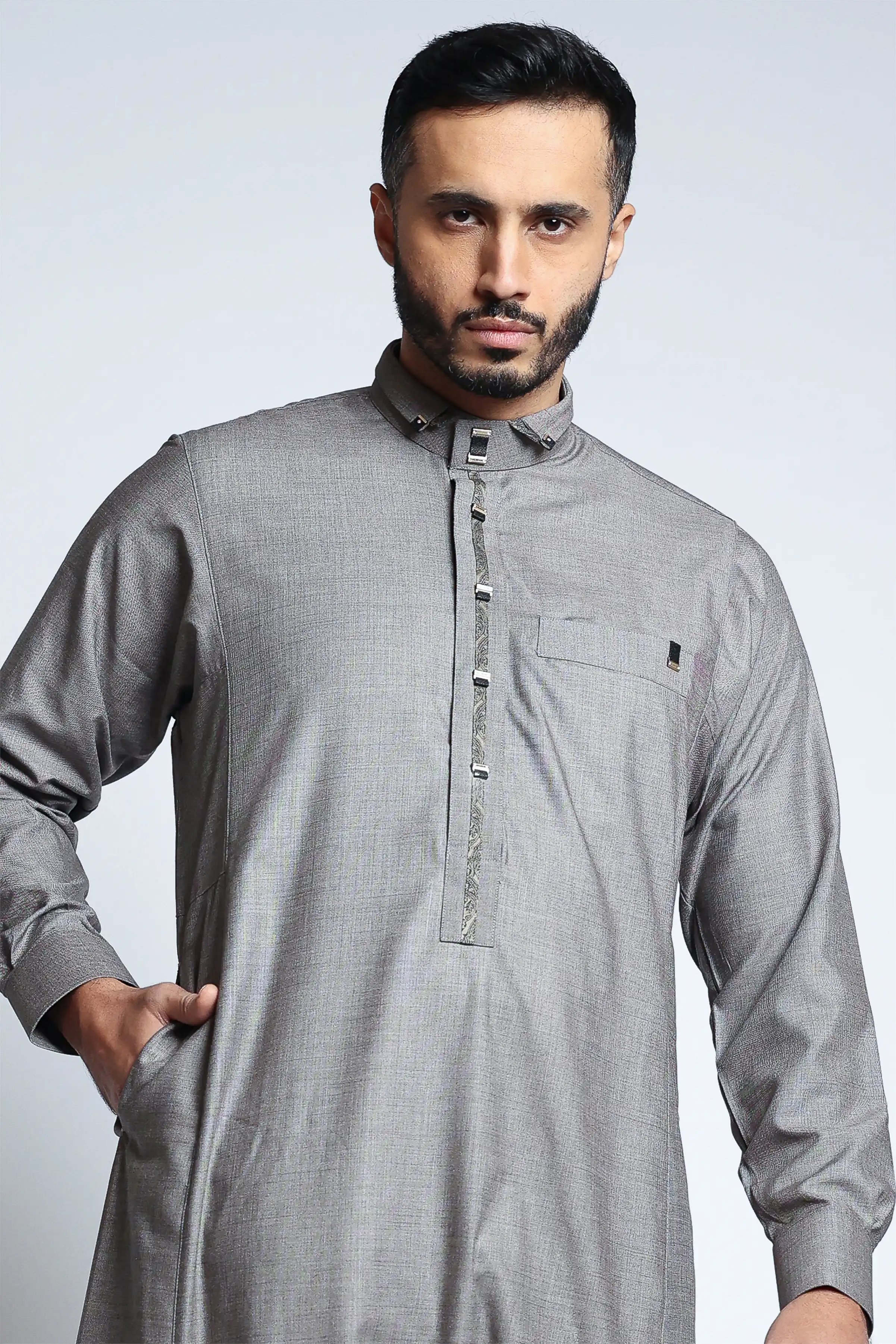 J133 Gray Premium Thobe - Image 6