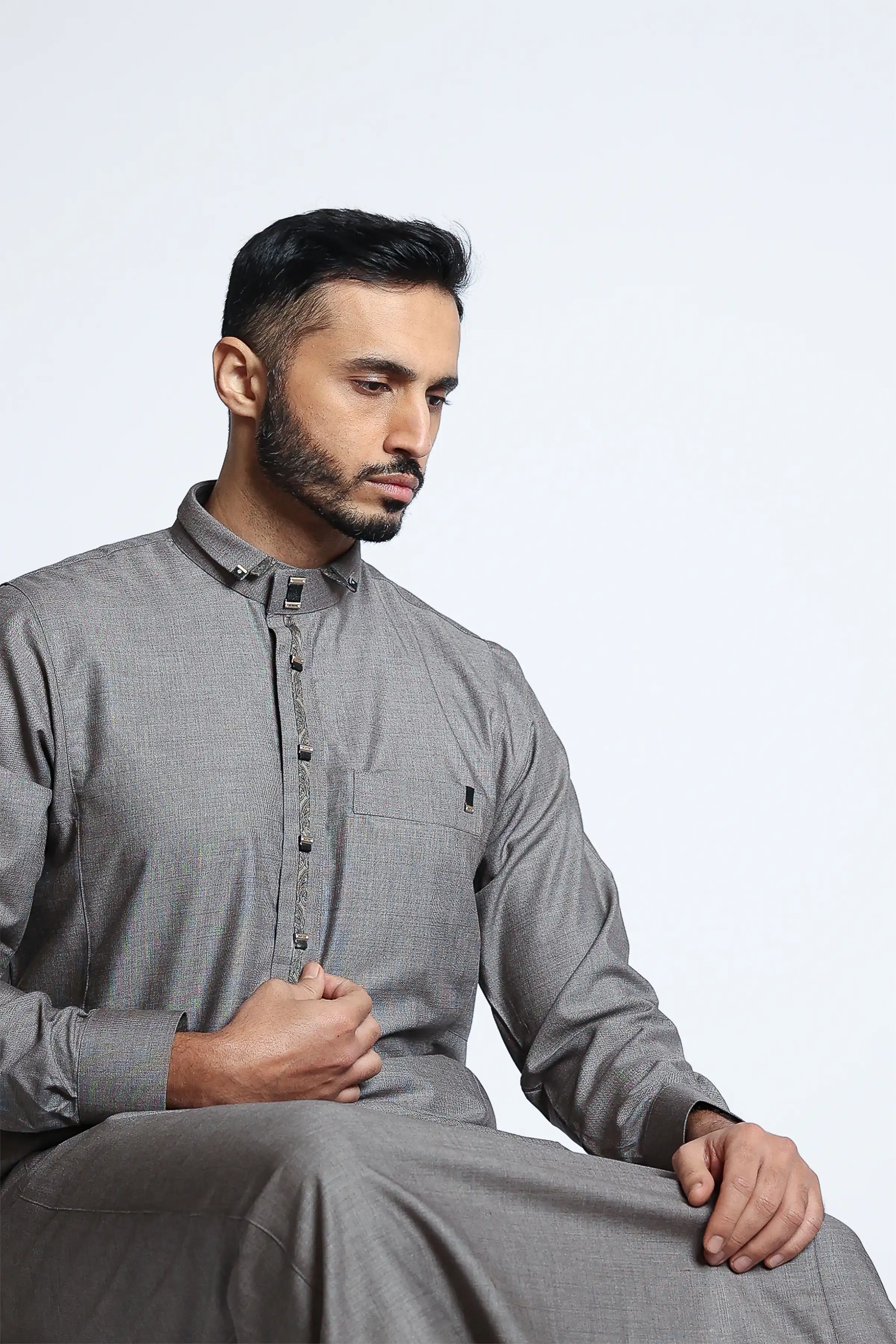 J133 Gray Premium Thobe - Image 7