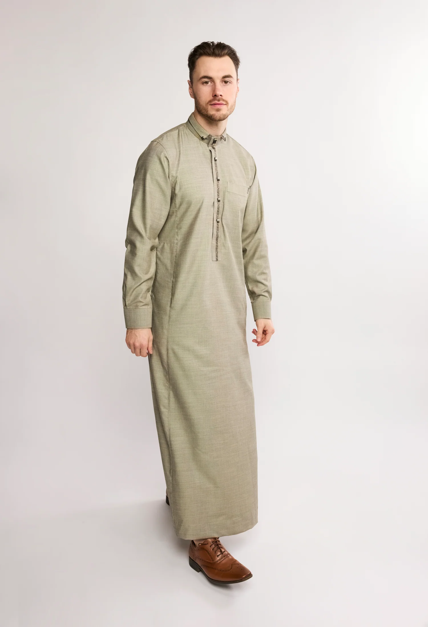 J133 Heathered Grey Premium Thobe - Image 2