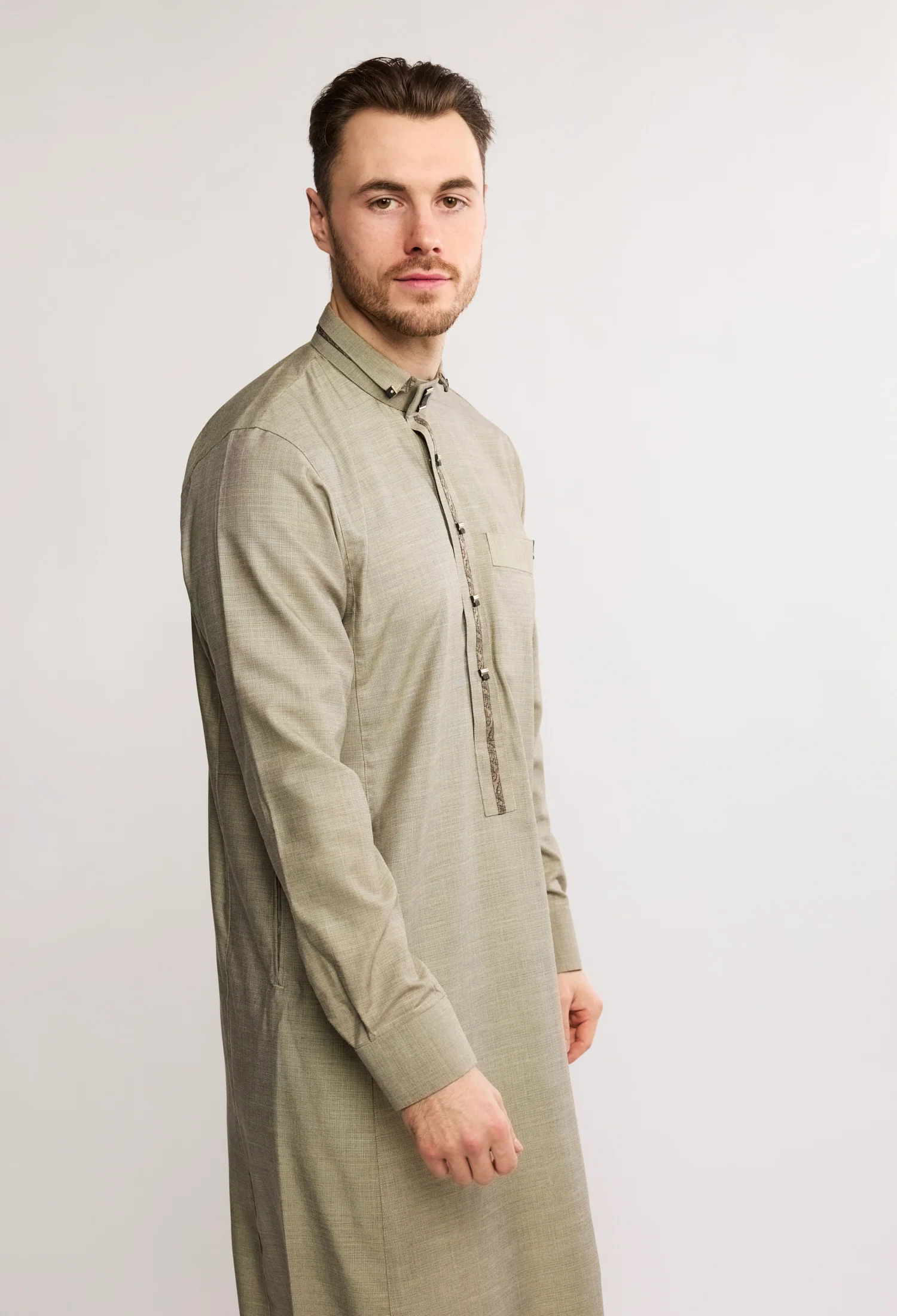 J133 Heathered Grey Premium Thobe - Image 3