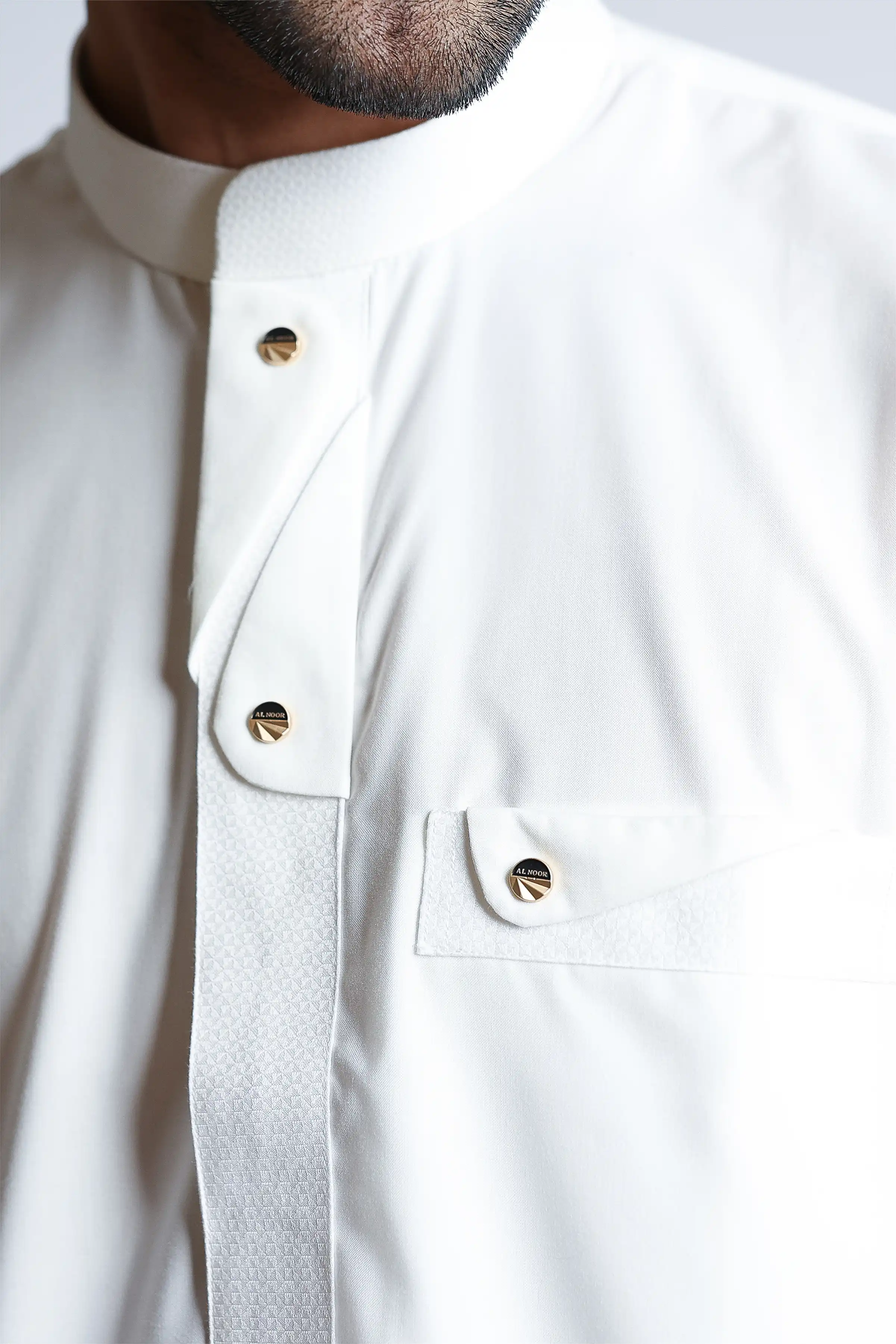 J135 Cream Collar Thobe - Image 5