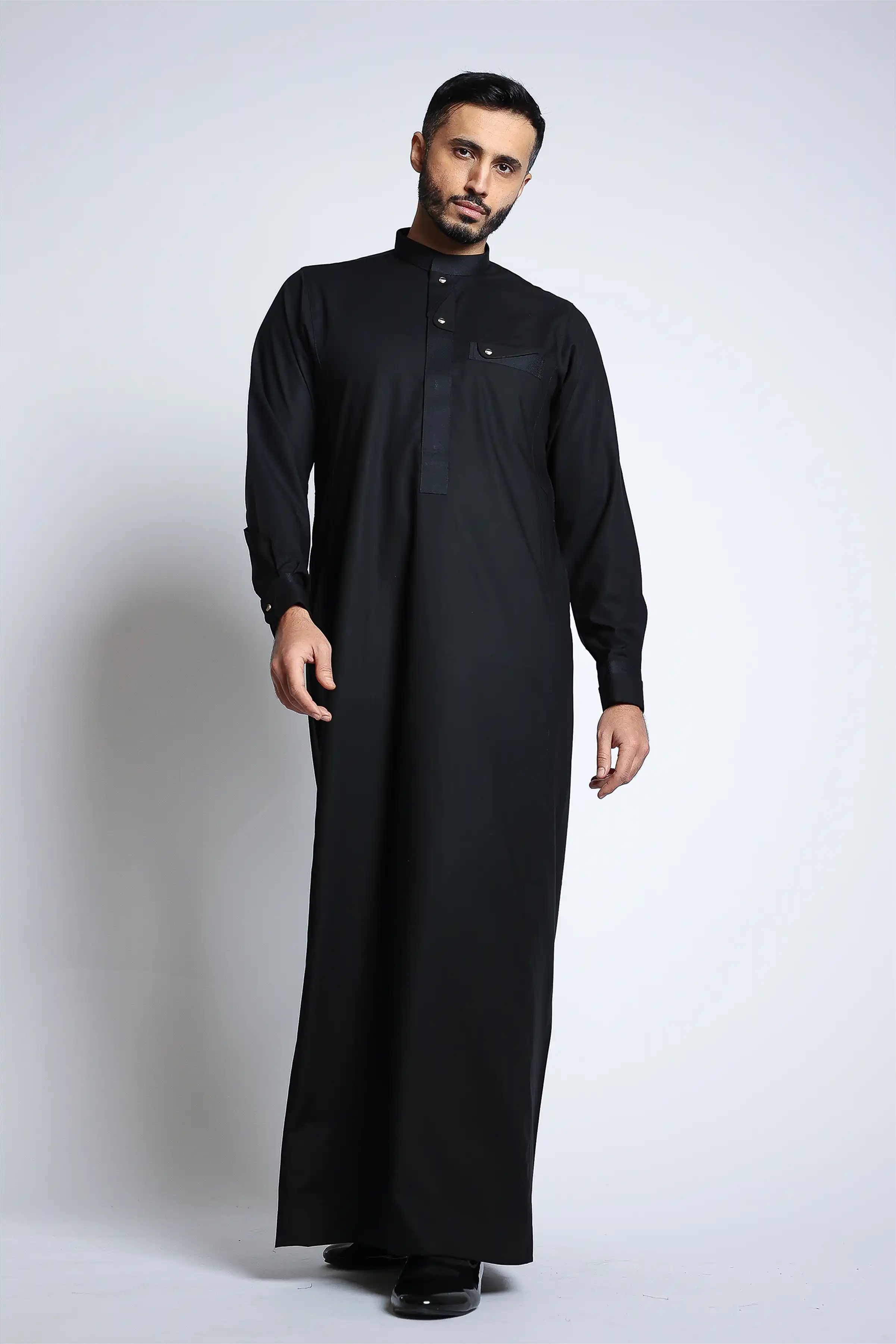 J135 Lead Black Collar Thobe - Image 2