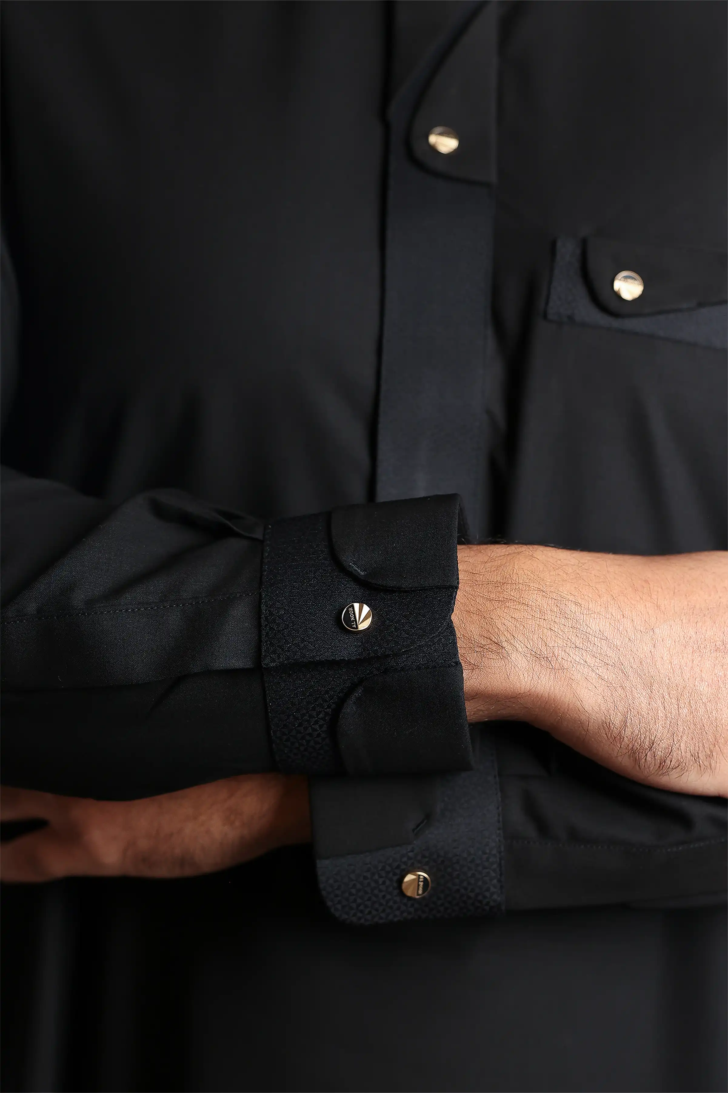 J135 Lead Black Collar Thobe - Image 5